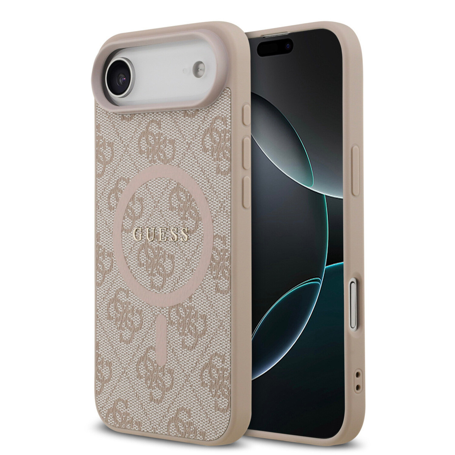 Guess Guess iPhone 17 Air Back-Cover hul - Magsafe PU Leather - 4G Classic Logo - Rosa