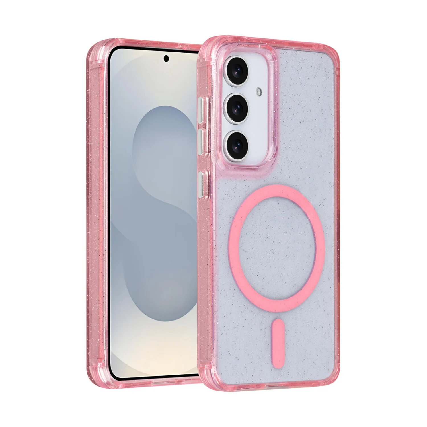 TUNIQ TUNIQ Galaxy S25 Back-Cover hul - Magsafe - Glitter - Hanger - Rosa