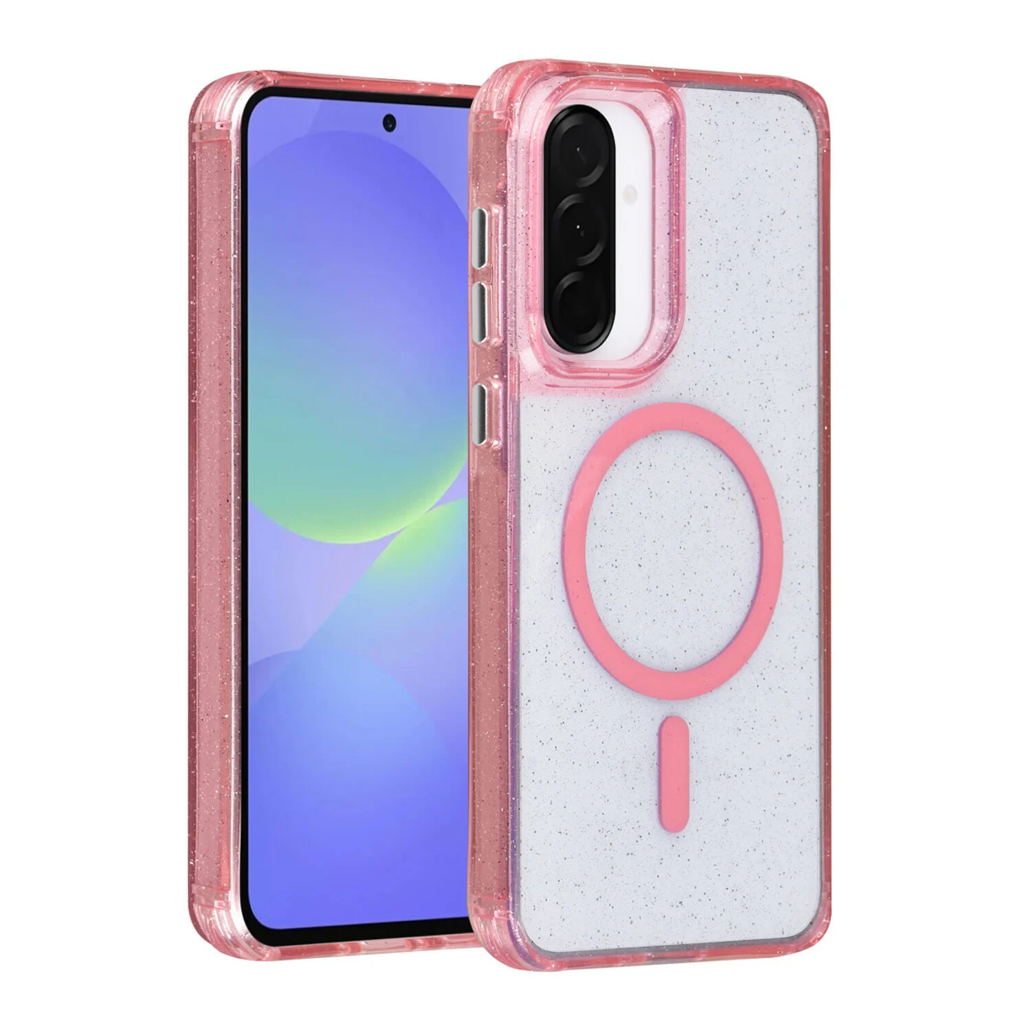 TUNIQ TUNIQ Galaxy A36 Back-Cover hul - Magsafe - Glitter - Hanger - Rosa
