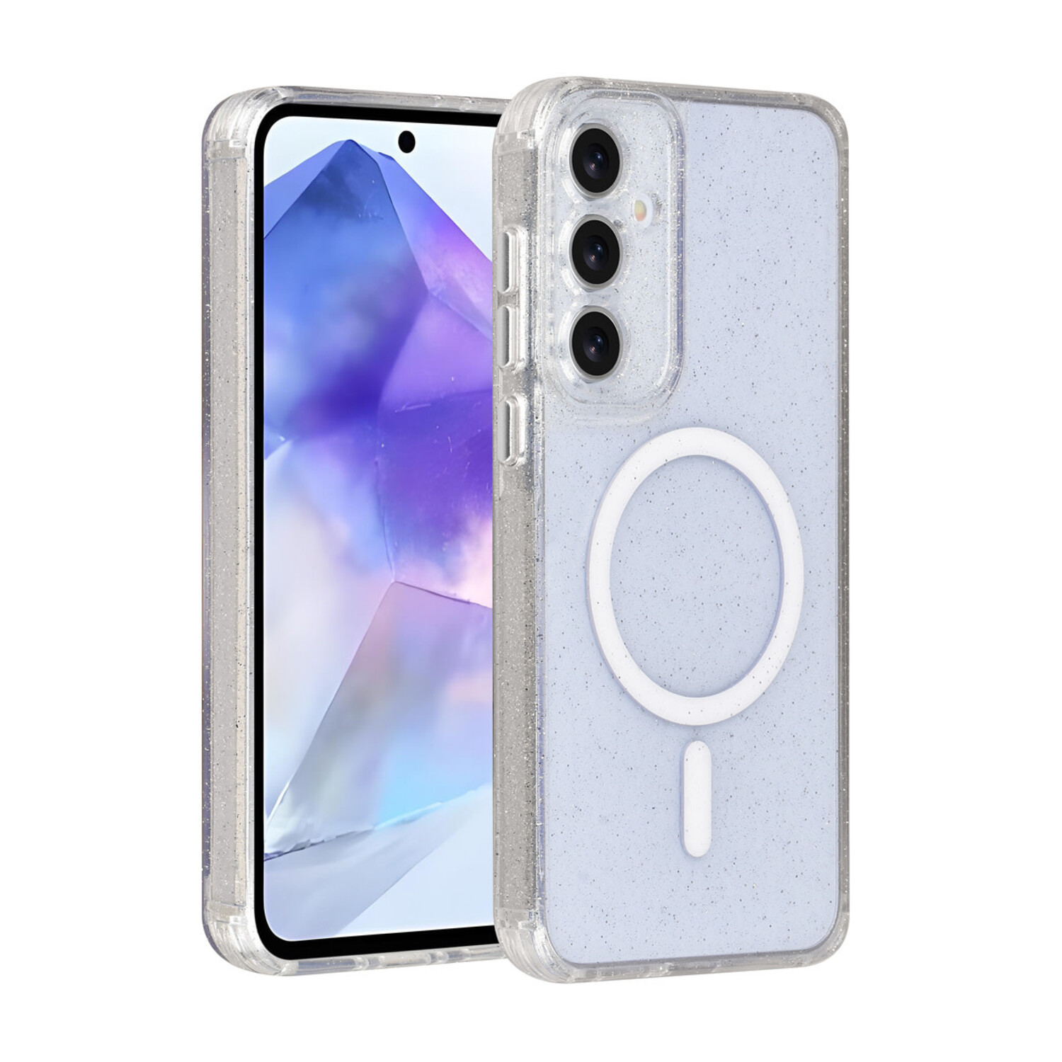 TUNIQ TUNIQ Galaxy A55 Back-Cover hul - Magsafe - Glitter - Hanger - Transparent