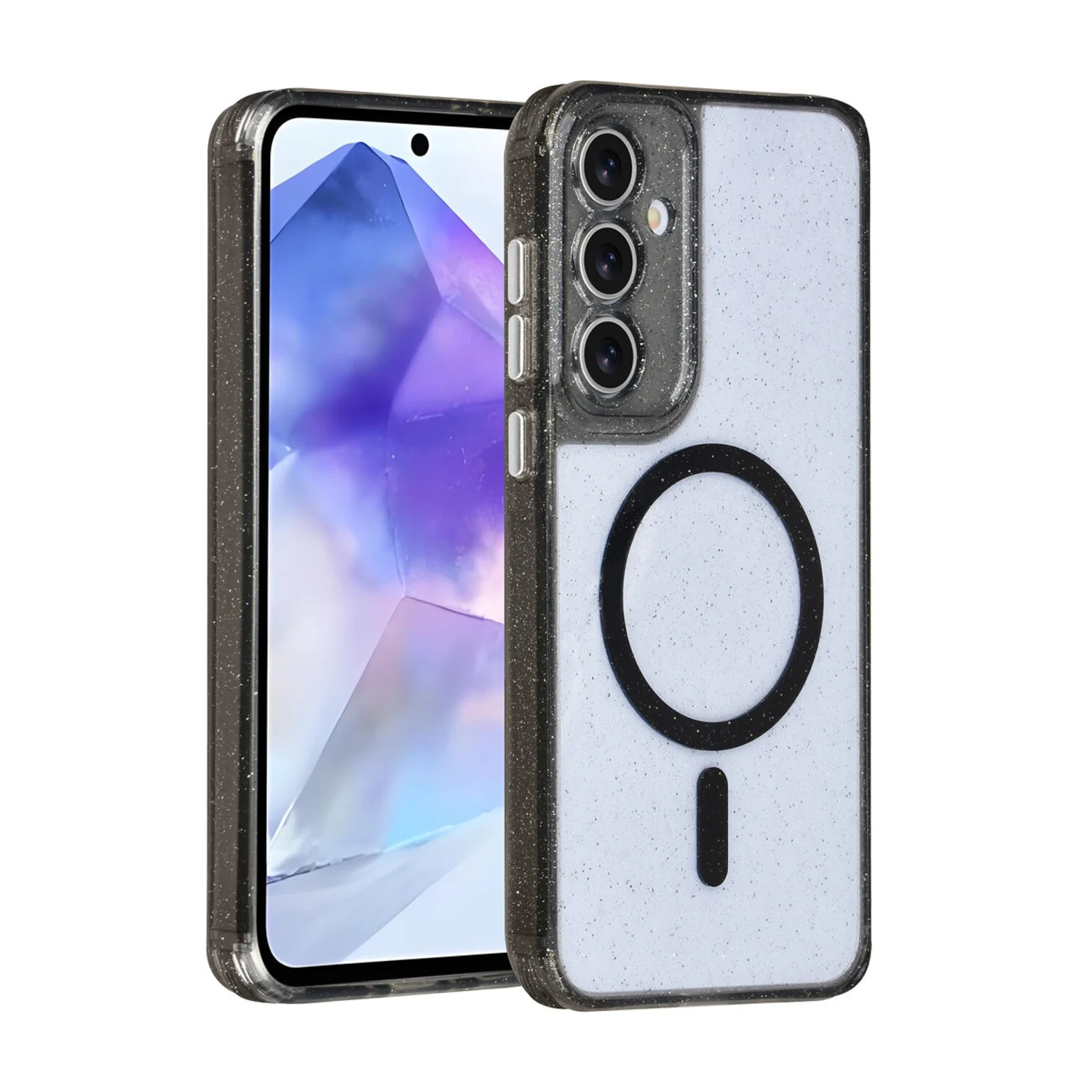 TUNIQ TUNIQ Galaxy A55 Back-Cover hul - Magsafe - Glitter - Hanger - Schwarz