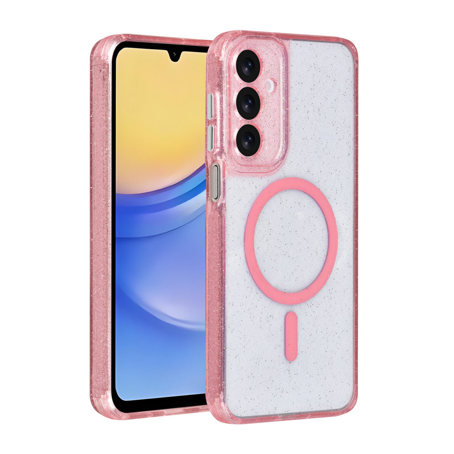 TUNIQ TUNIQ Galaxy A15 5G Back-Cover hul - Magsafe - Glitter - Hanger - Rosa
