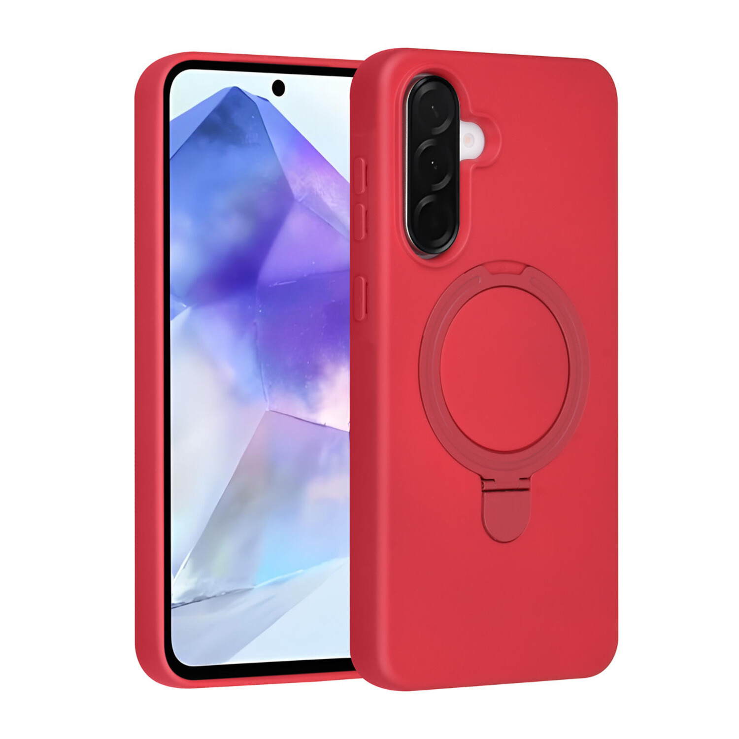 TUNIQ TUNIQ Galaxy A56 Back-Cover hul - Magsafe With Ring Stand - Hanger - Cherry Red