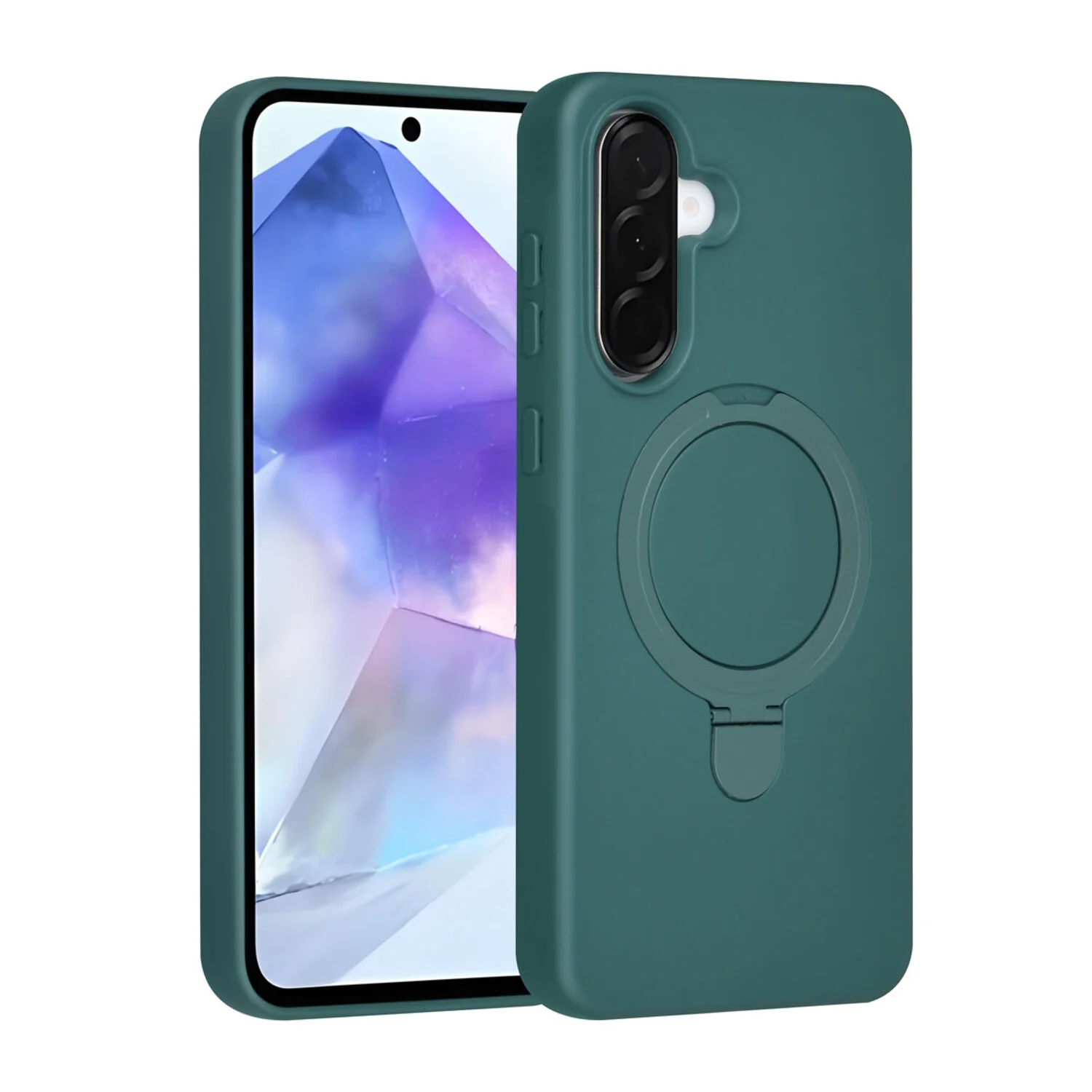 TUNIQ TUNIQ Galaxy A56 Back-Cover hul - Magsafe With Ring Stand - Hanger - Dunkelgrün
