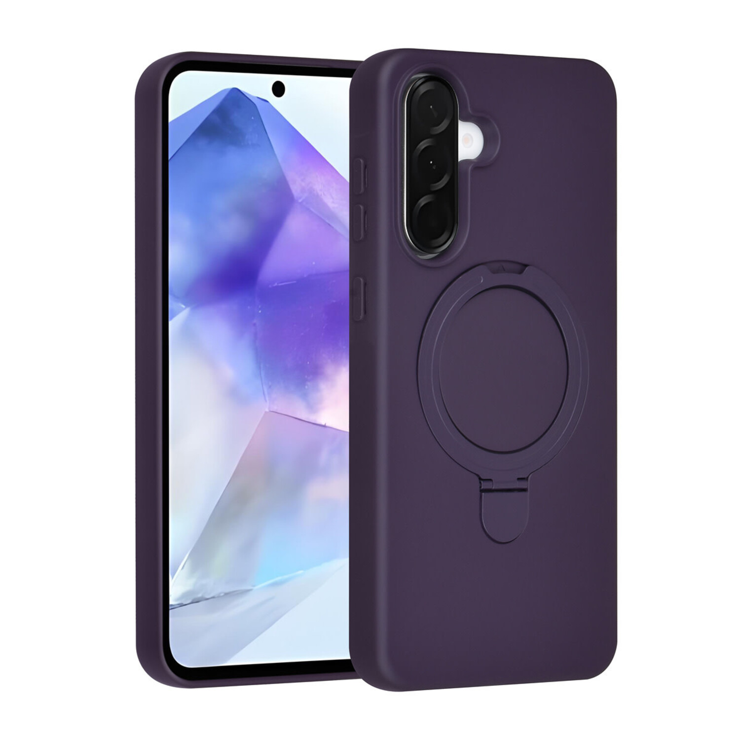 TUNIQ TUNIQ Galaxy A56 Back-Cover hul - Magsafe With Ring Stand - Hanger - Grape Purple