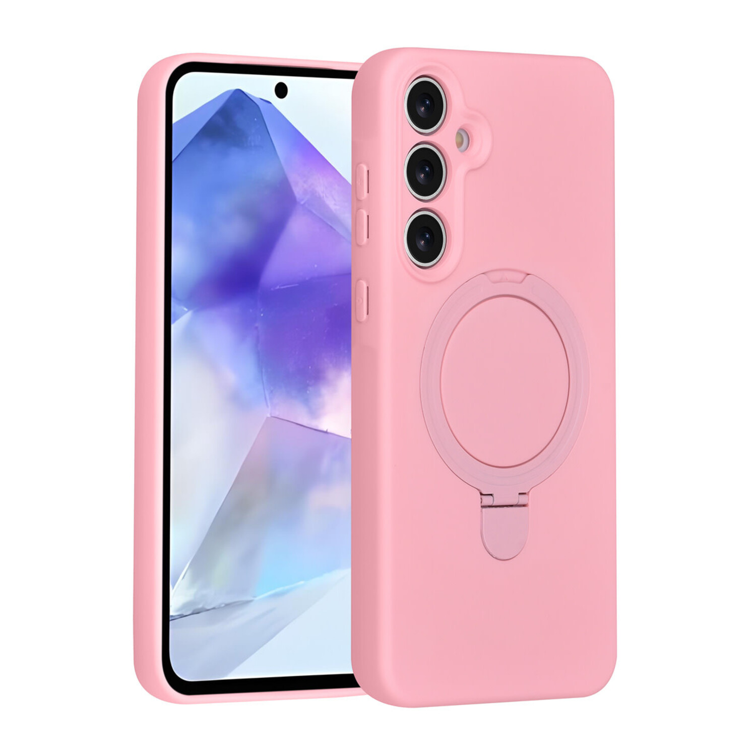 TUNIQ TUNIQ Galaxy A55 Back-Cover hul - Magsafe With Ring Stand - Hanger - Sakura Pink