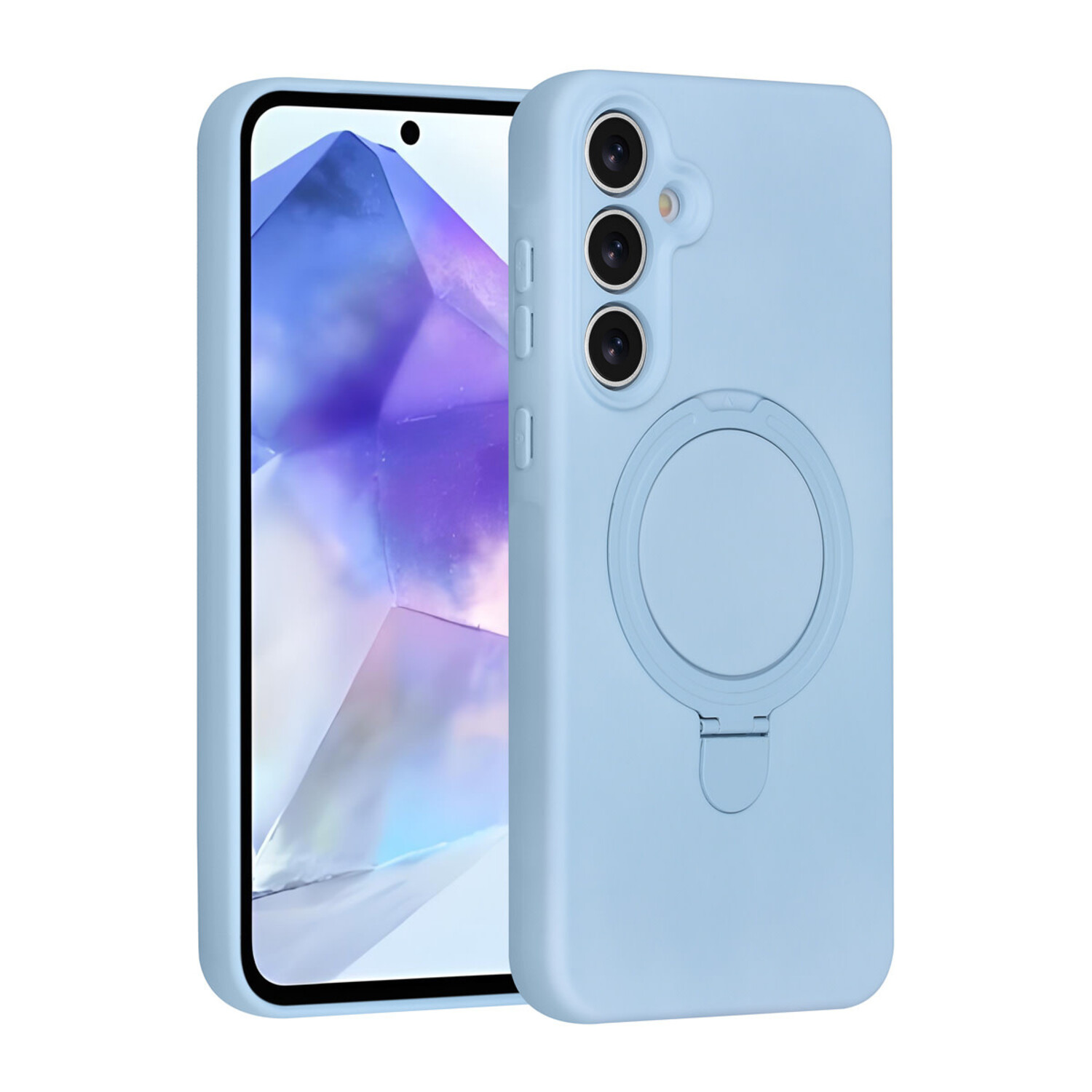 TUNIQ TUNIQ Galaxy A55 Back-Cover hul - Magsafe With Ring Stand - Hanger - Baby Blue