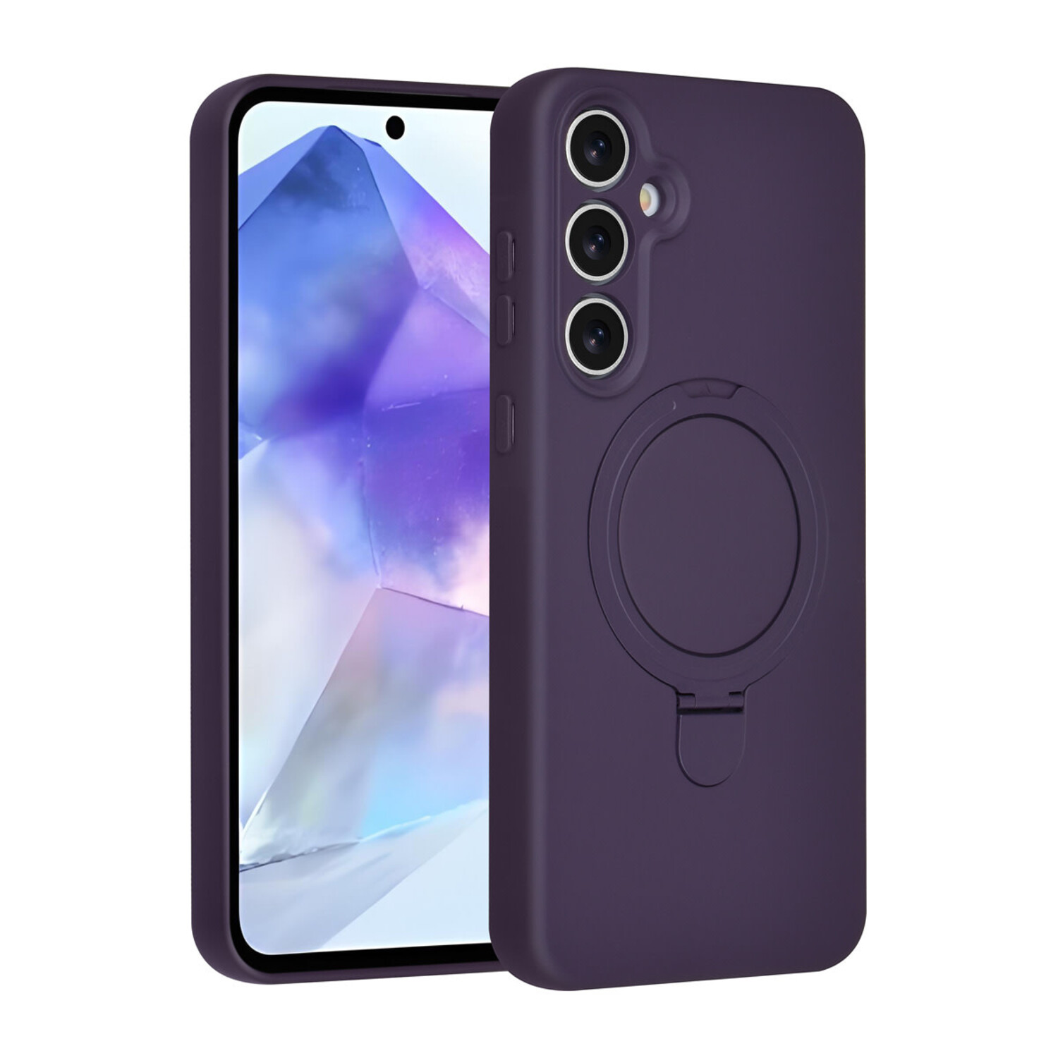 TUNIQ TUNIQ Galaxy A55 Back-Cover hul - Magsafe With Ring Stand - Hanger - Grape Purple