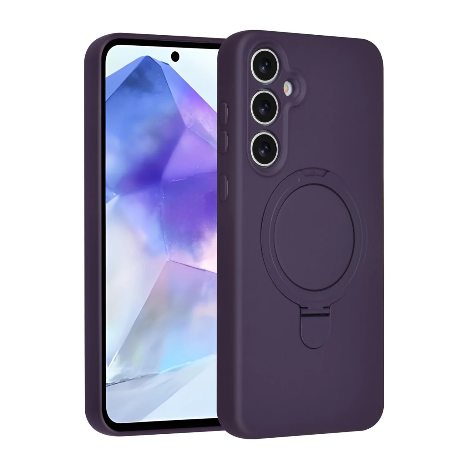 TUNIQ TUNIQ Galaxy A55 Back-Cover hul - Magsafe With Ring Stand - Hanger - Grape Purple