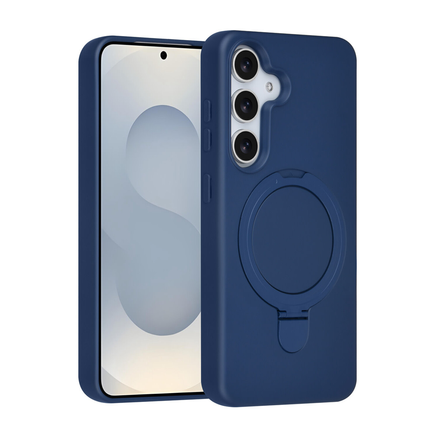 TUNIQ TUNIQ Galaxy S25 Back-Cover hul - Magsafe With Ring Stand - Hanger - Navy Blue