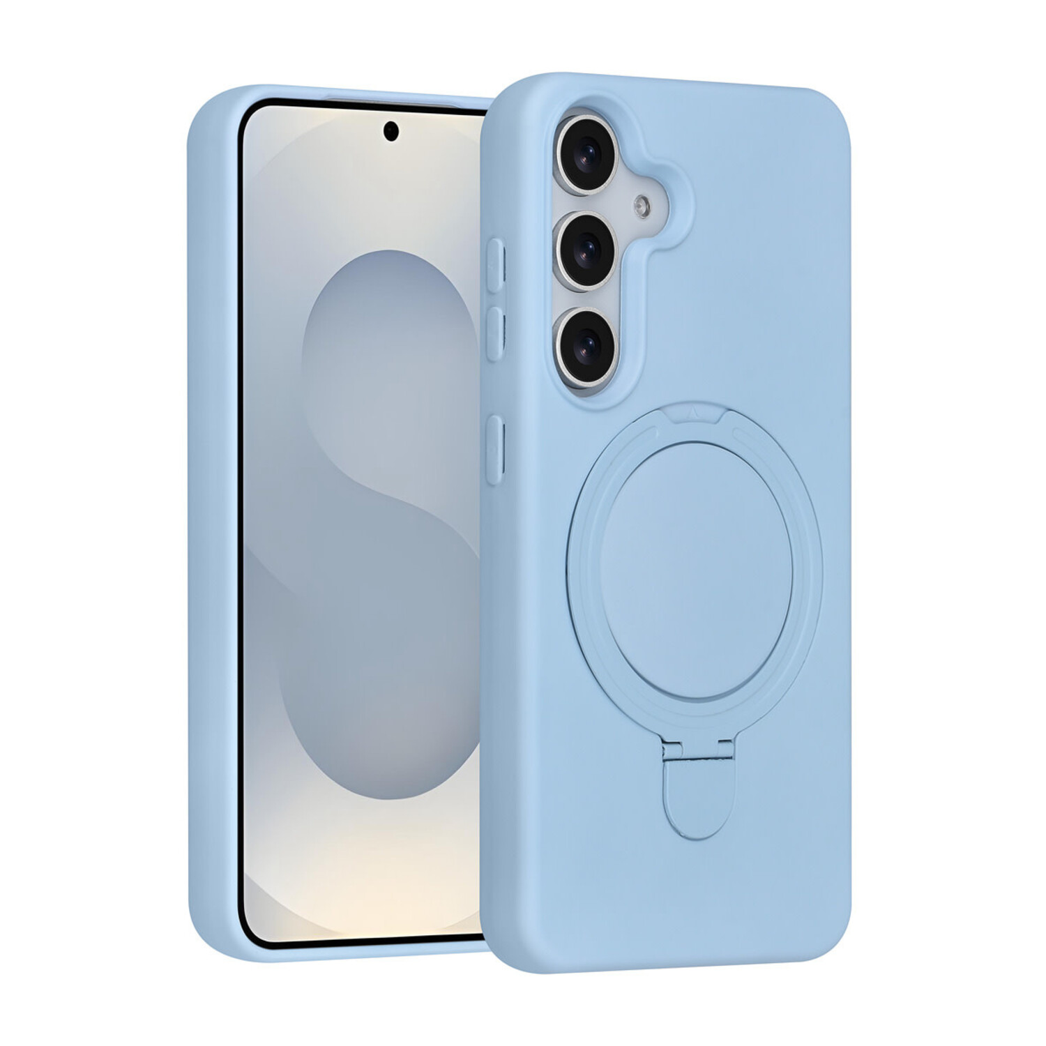 TUNIQ TUNIQ Galaxy S25 Back-Cover hul - Magsafe With Ring Stand - Hanger - Baby Blue