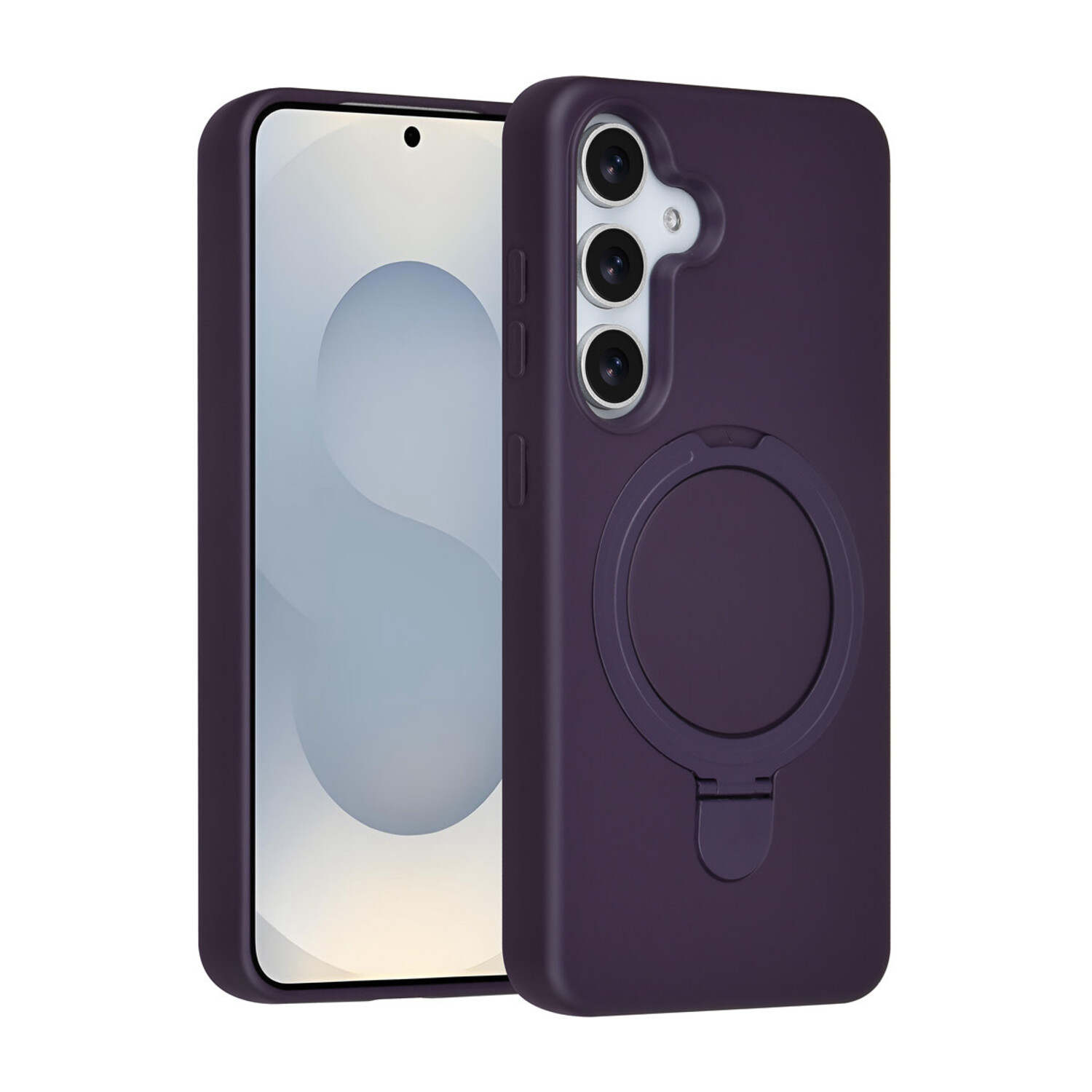 TUNIQ TUNIQ Galaxy S25 Back-Cover hul - Magsafe With Ring Stand - Hanger - Grape Purple