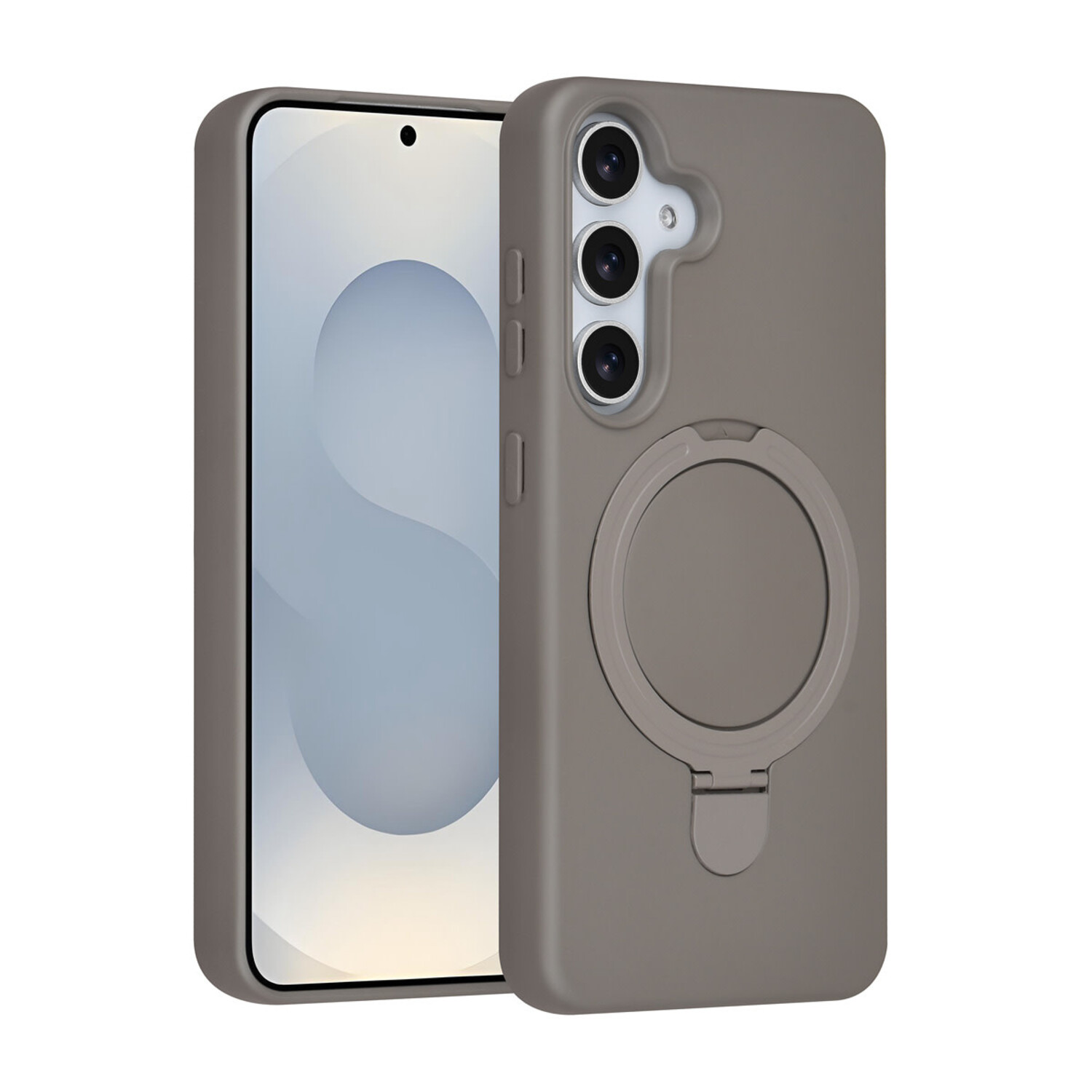 TUNIQ TUNIQ Galaxy S25 Back-Cover hul - Magsafe With Ring Stand - Hanger - Titanium Grey
