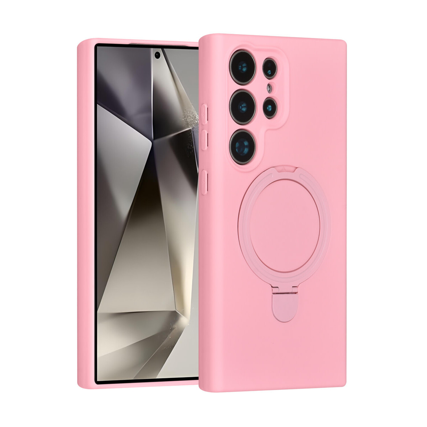 TUNIQ TUNIQ Galaxy S24 Ultra Back-Cover hul - Magsafe With Ring Stand - Hanger - Sakura Pink