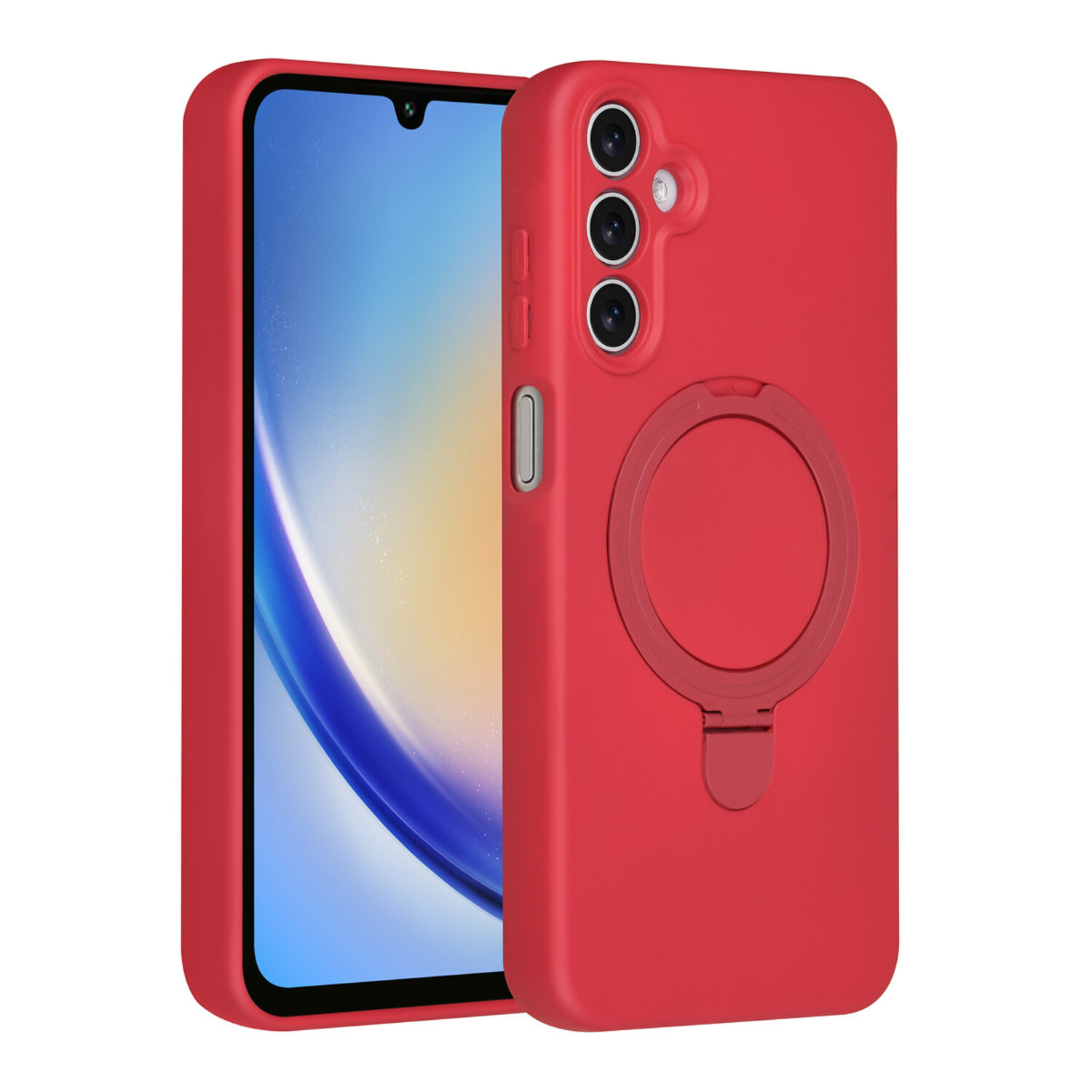 TUNIQ TUNIQ Galaxy A15 5G Back-Cover hul - Magsafe With Ring Stand - Hanger - Cherry Red