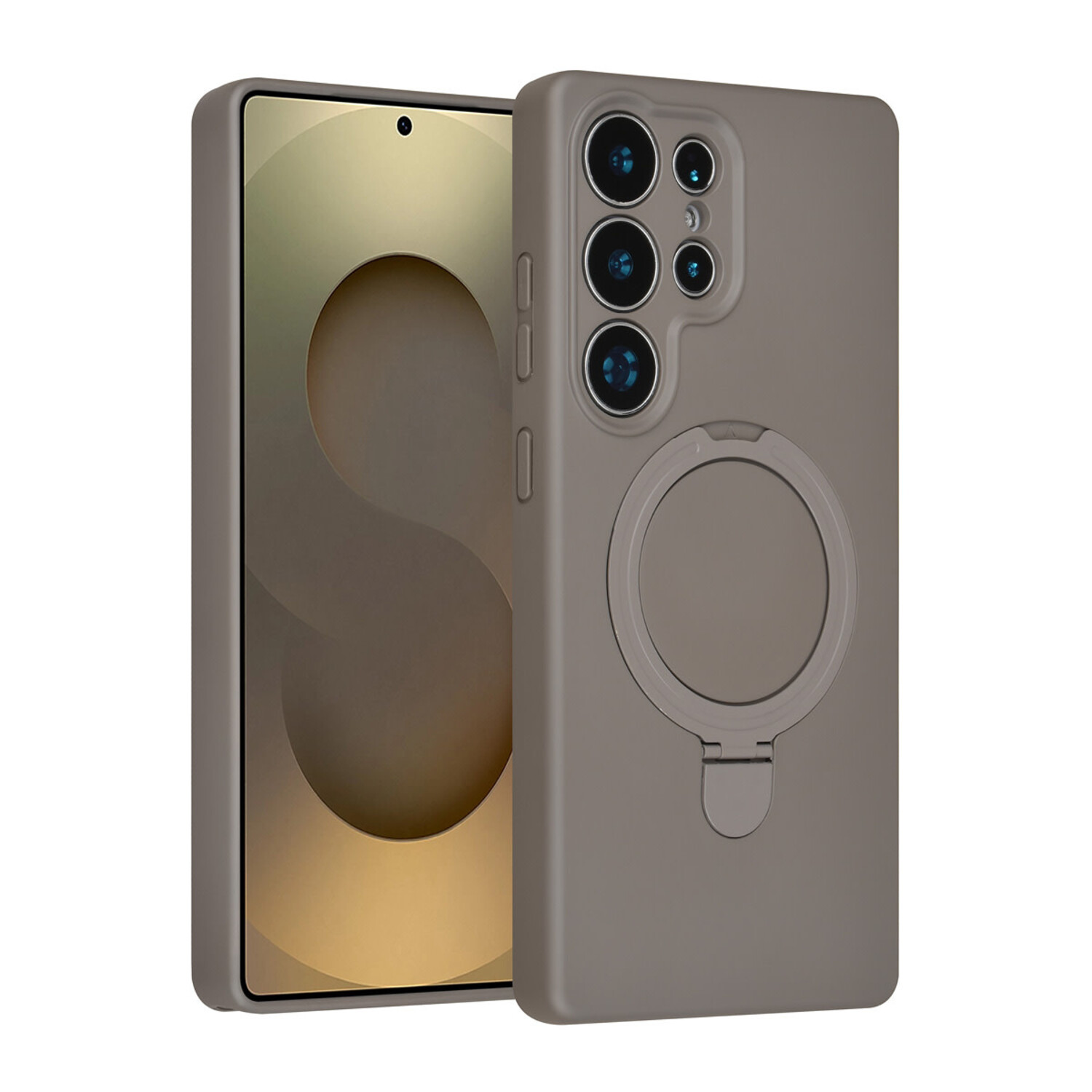 TUNIQ TUNIQ Galaxy S25 Ultra Back-Cover hul - Magsafe With Ring Stand - Hanger - Titanium Grey
