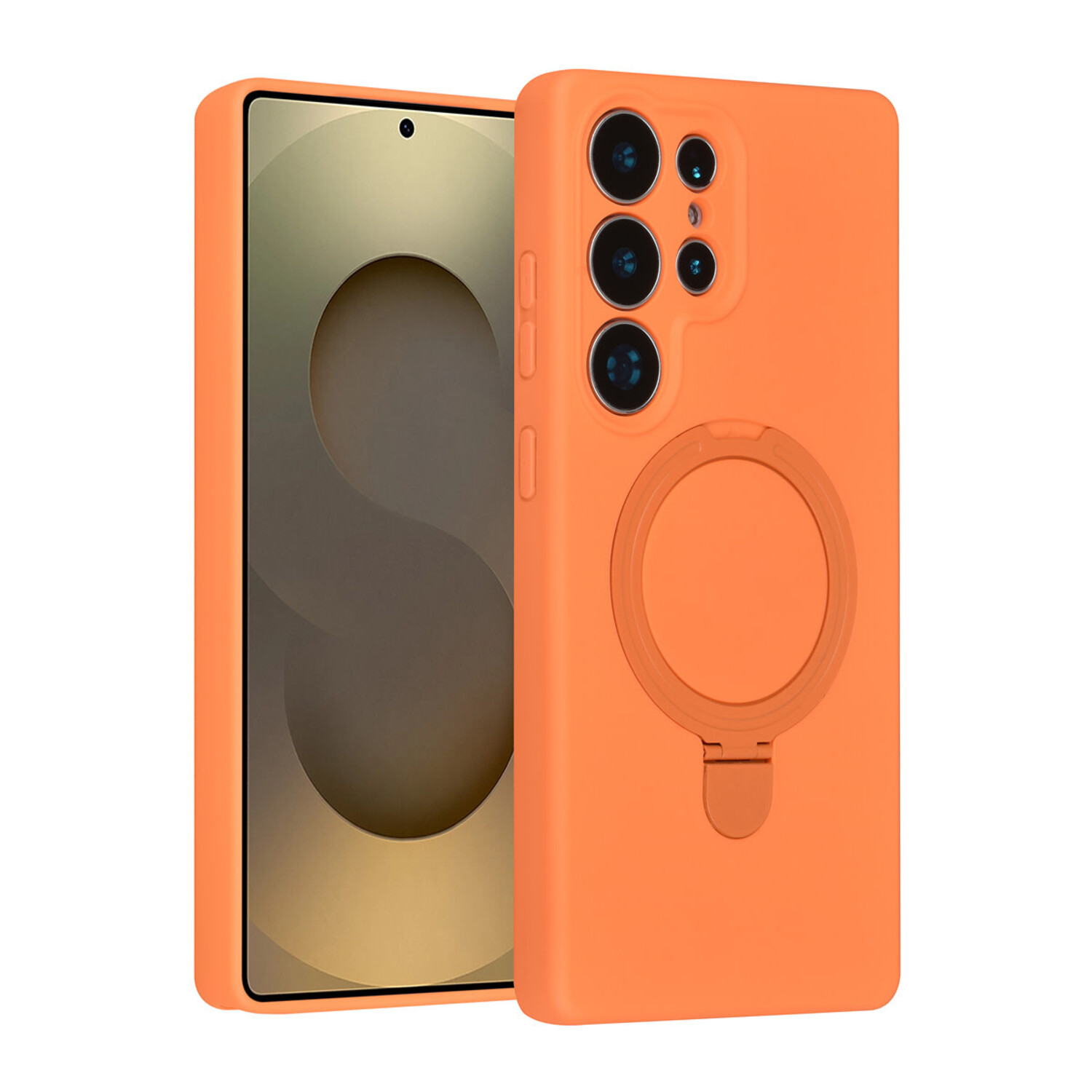 TUNIQ TUNIQ Galaxy S25 Ultra Back-Cover hul - Magsafe With Ring Stand - Hanger - Tangerine Orange