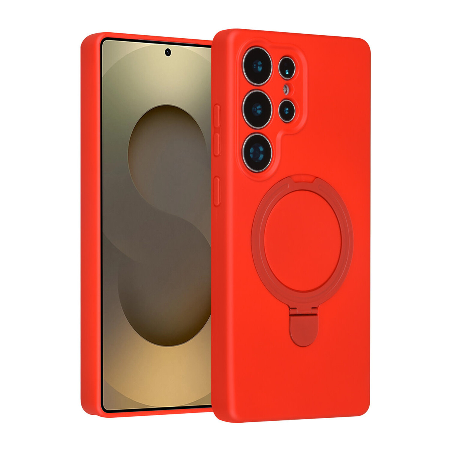 TUNIQ TUNIQ Galaxy S25 Ultra Back-Cover hul - Magsafe With Ring Stand - Hanger - Classic Red