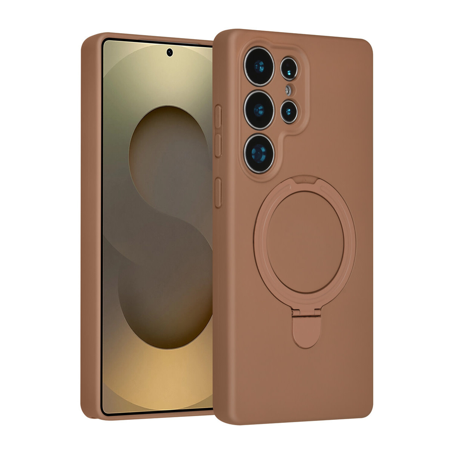 TUNIQ TUNIQ Galaxy S25 Ultra Back-Cover hul - Magsafe With Ring Stand - Hanger - Desert Brown