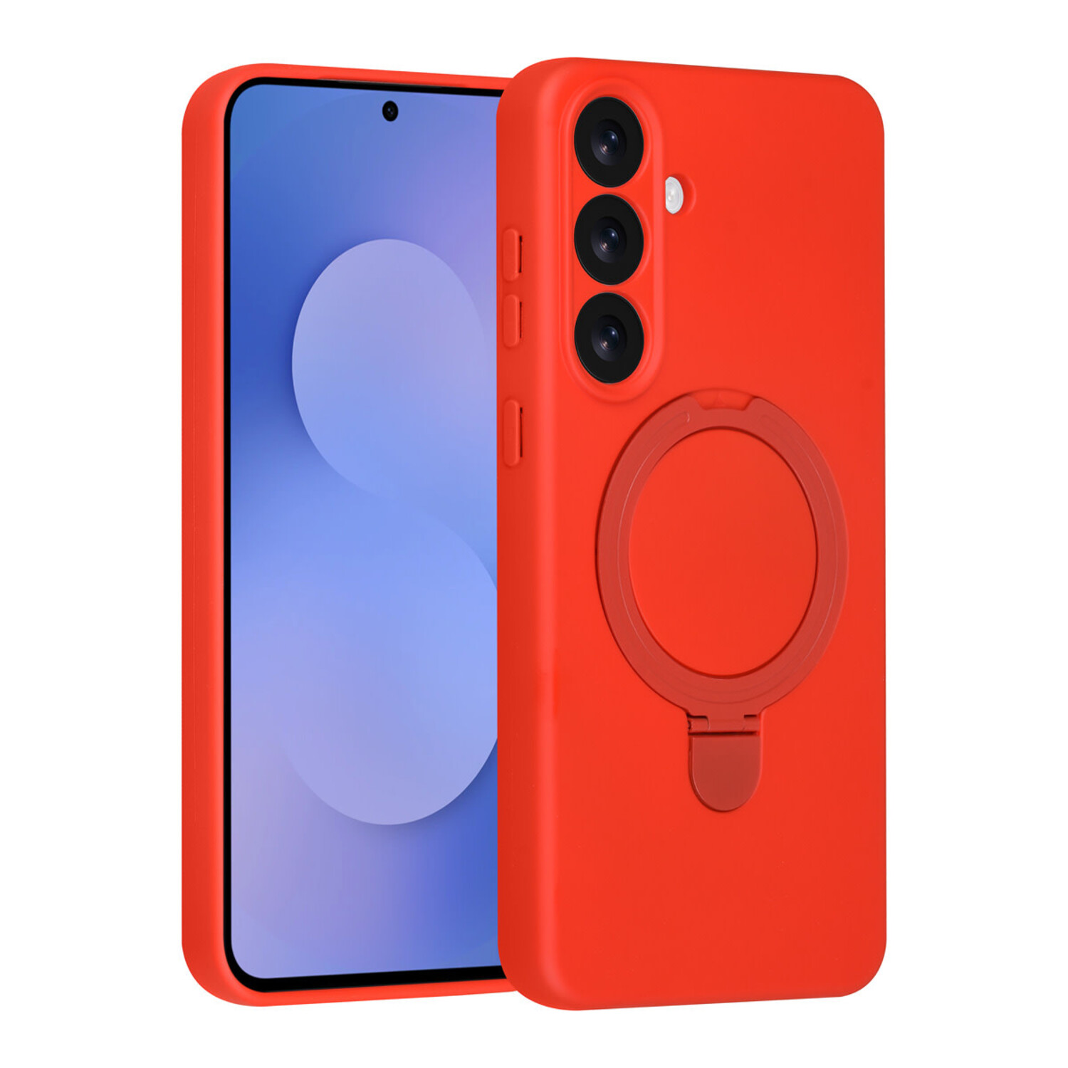 TUNIQ TUNIQ Galaxy S25 FE Back-Cover hul - Magsafe With Ring Stand - Hanger - Classic Red