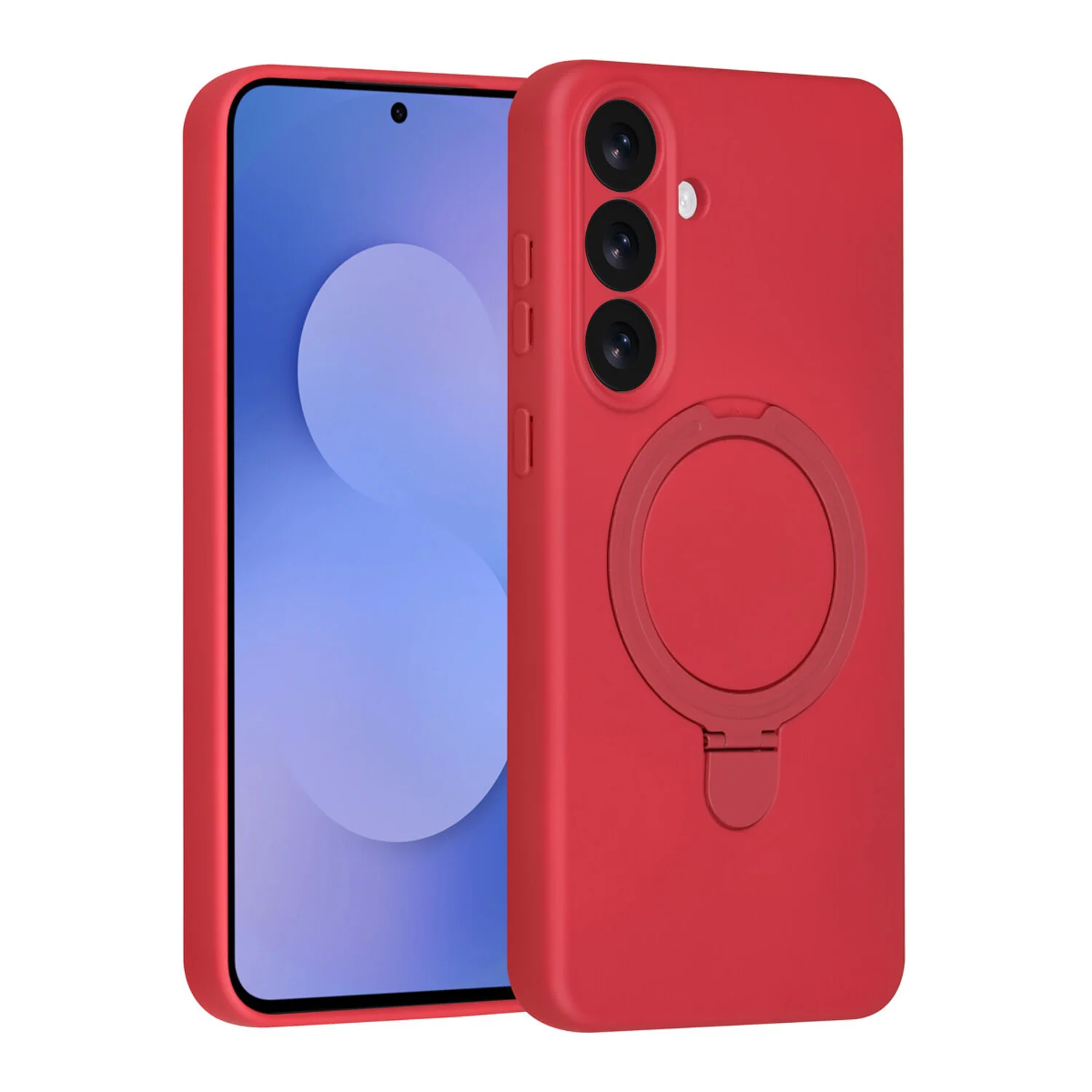 TUNIQ TUNIQ Galaxy S25 FE Back-Cover hul - Magsafe With Ring Stand - Hanger - Cherry Red