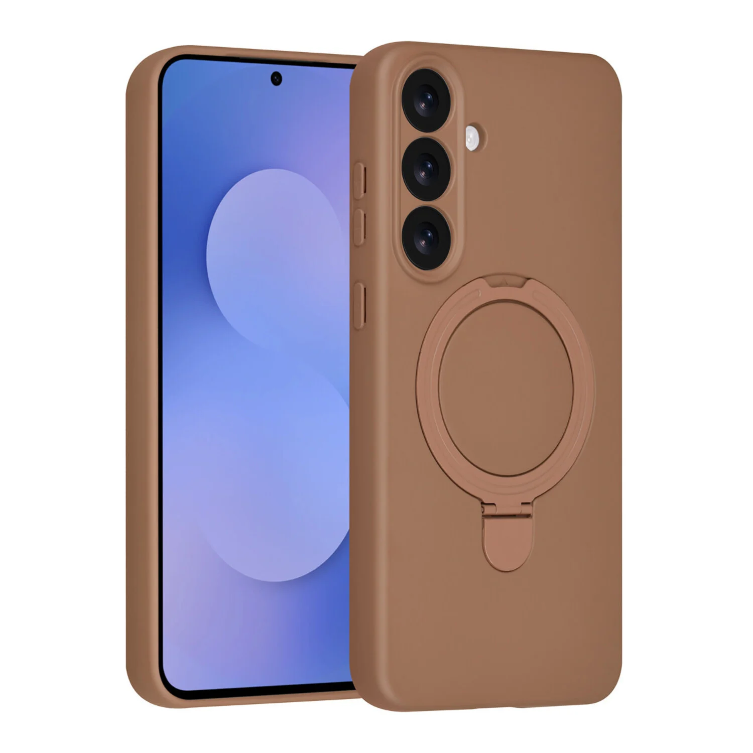 TUNIQ TUNIQ Galaxy S25 FE Back-Cover hul - Magsafe With Ring Stand - Hanger - Desert Brown