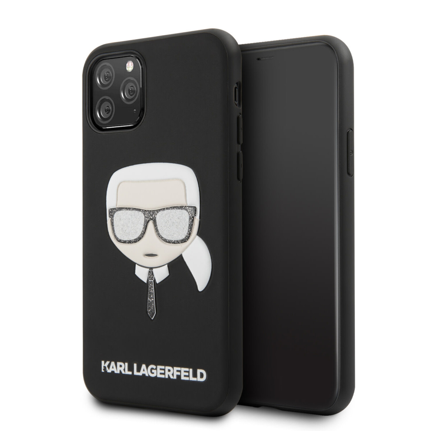 Karl Lagerfeld Karl Lagerfeld iPhone 11 Pro Back-Cover hul - Embossed Glitter Cover - Schwarz