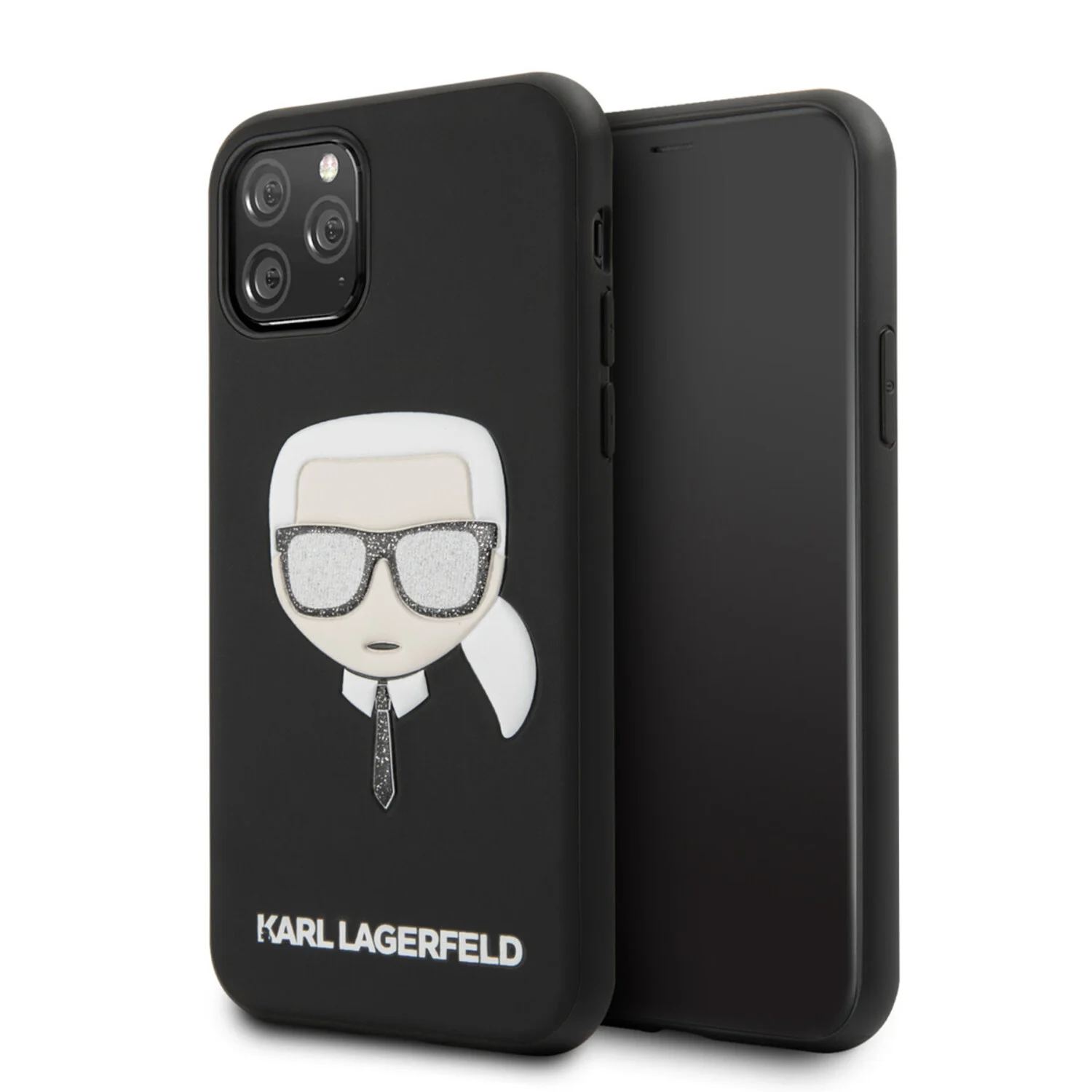 Karl Lagerfeld Karl Lagerfeld iPhone 11 Pro Back-Cover hul - Embossed Glitter Cover - Schwarz