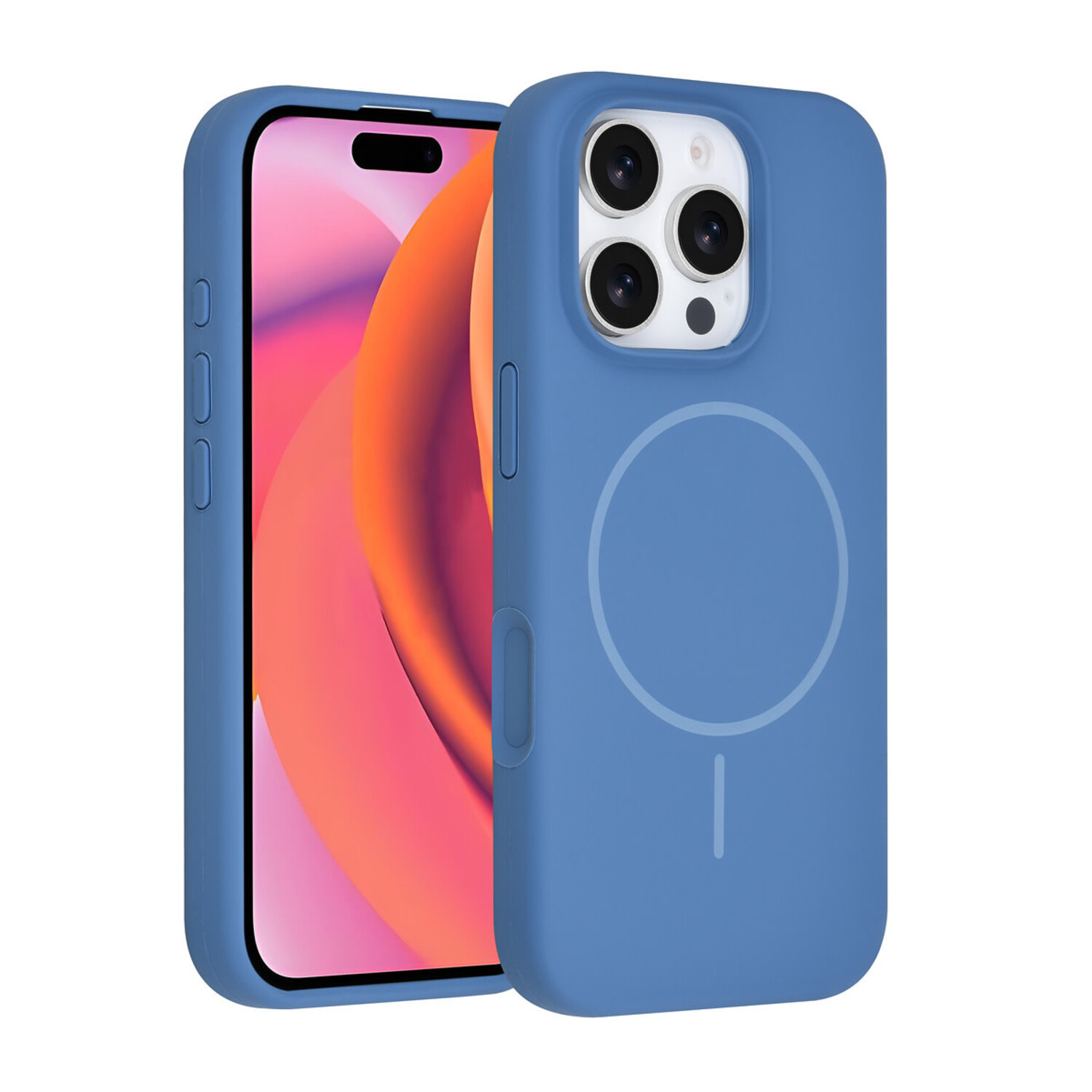 TUNIQ TUNIQ iPhone 16 Pro Back-Cover hul - Magsafe - Full Silicone - Blau