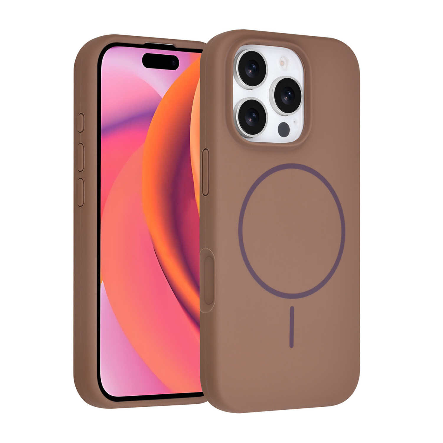 TUNIQ TUNIQ iPhone 16 Pro Back-Cover hul - Magsafe - Full Silicone - Braun