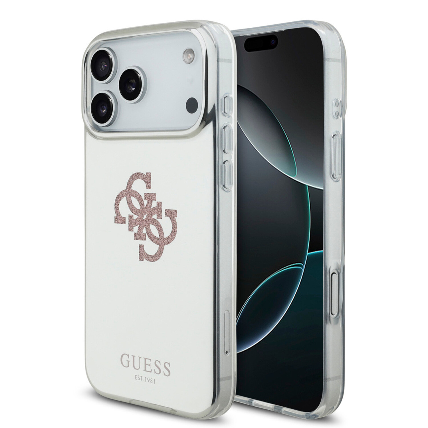 Guess Guess iPhone 17 Pro Max Back-Cover hul - MagSafe - Mirror Case With Big 4G Glittern Logo - Rosa