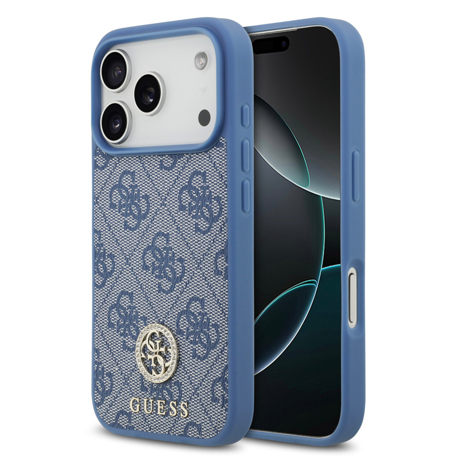 Guess Guess iPhone 17 Pro Back-Cover hul - MagSafe - 4G Strass Logo - Blau