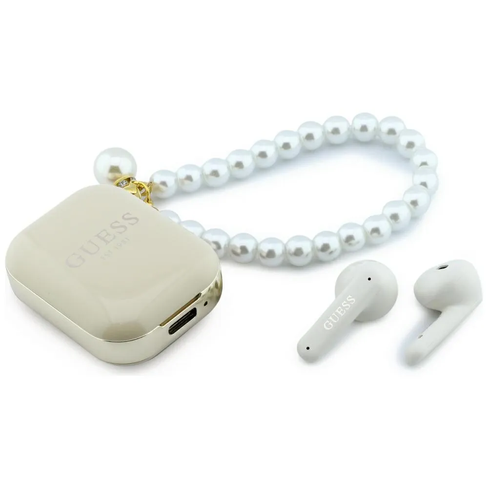 Wireless earphone GUESS TWS Pearl Strap GUE005326 beige
