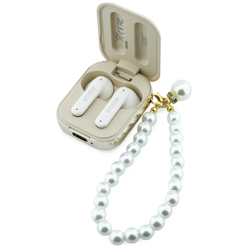 Wireless earphone GUESS TWS Pearl Strap GUE005326 beige