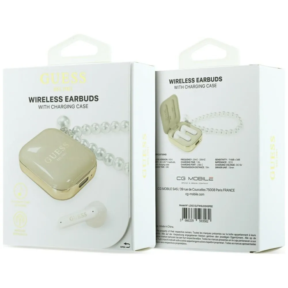 Wireless earphone GUESS TWS Pearl Strap GUE005326 beige