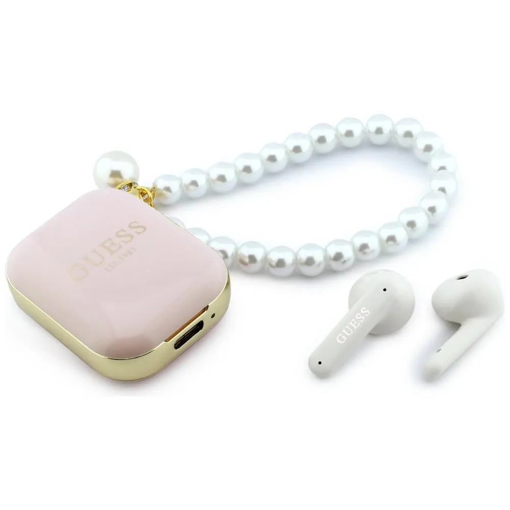 Wireless earphone GUESS TWS Pearl Strap GUE005292 pink