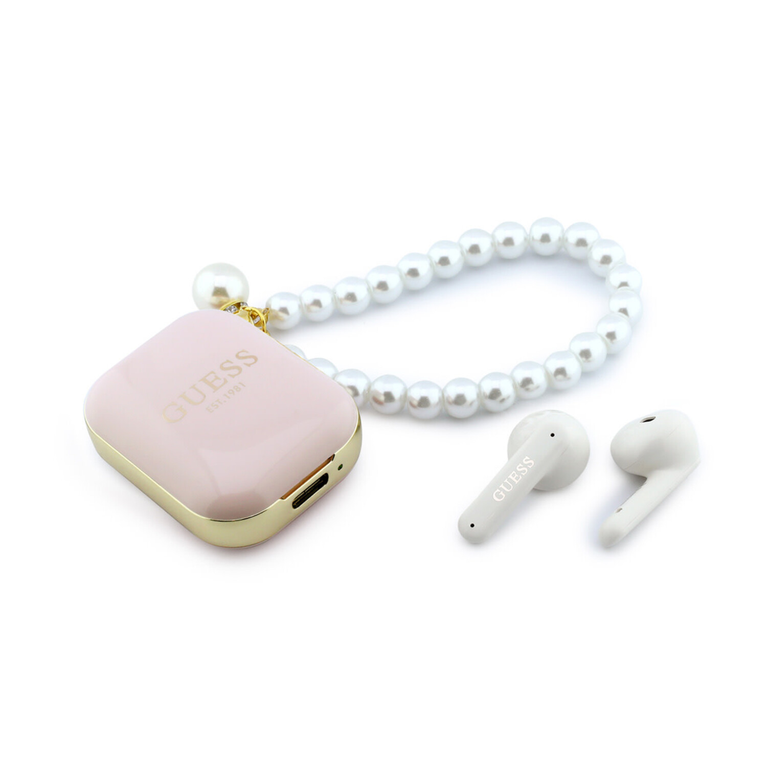 Wireless earphone GUESS TWS Pearl Strap GUE005292 pink
