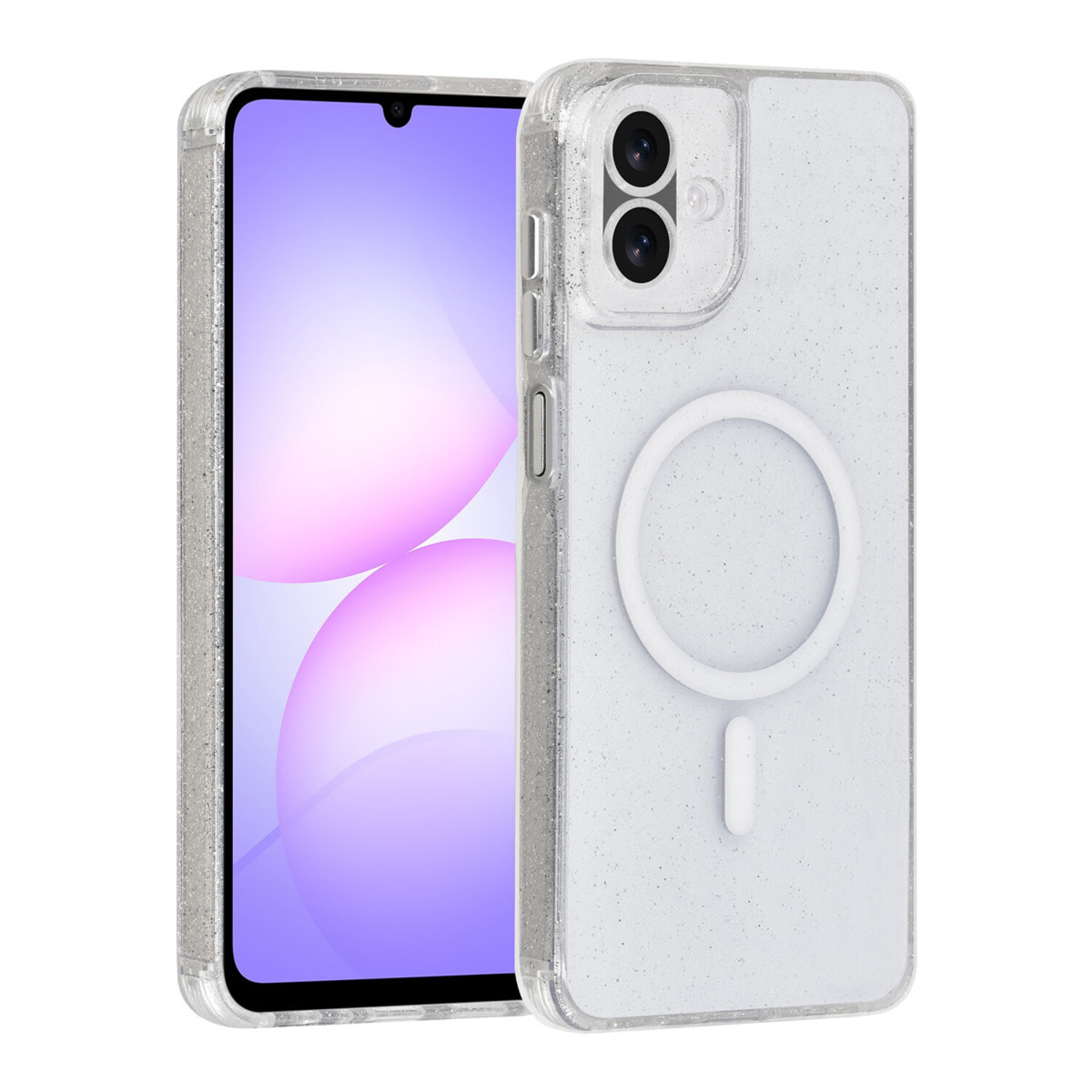 TUNIQ TUNIQ Galaxy A07 Back-Cover hul - Magsafe - Glitzer - Aufhänger - Transparent