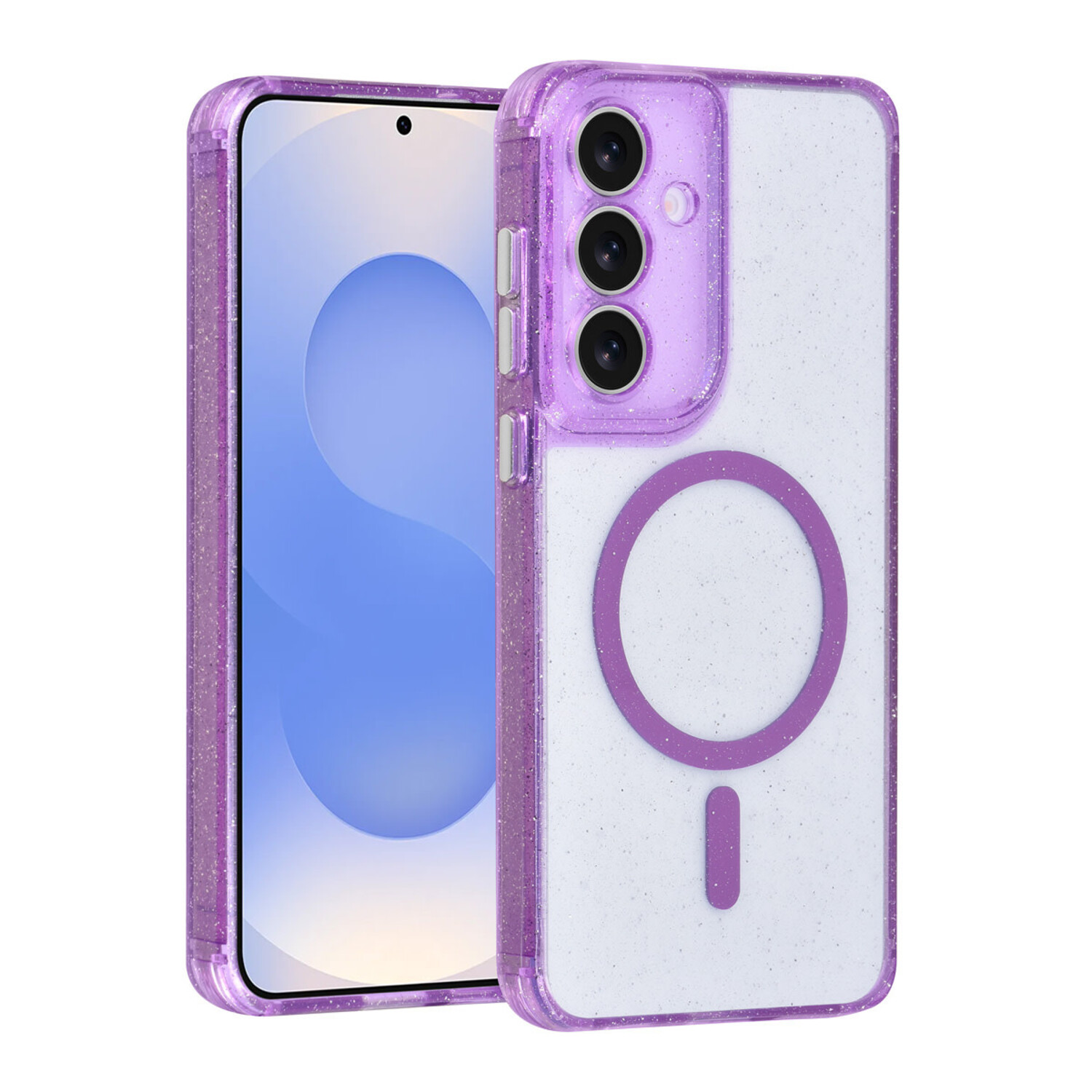 TUNIQ TUNIQ Galaxy S25 FE Back-Cover hul - Magsafe - Glitzer - Aufhänger - Lila
