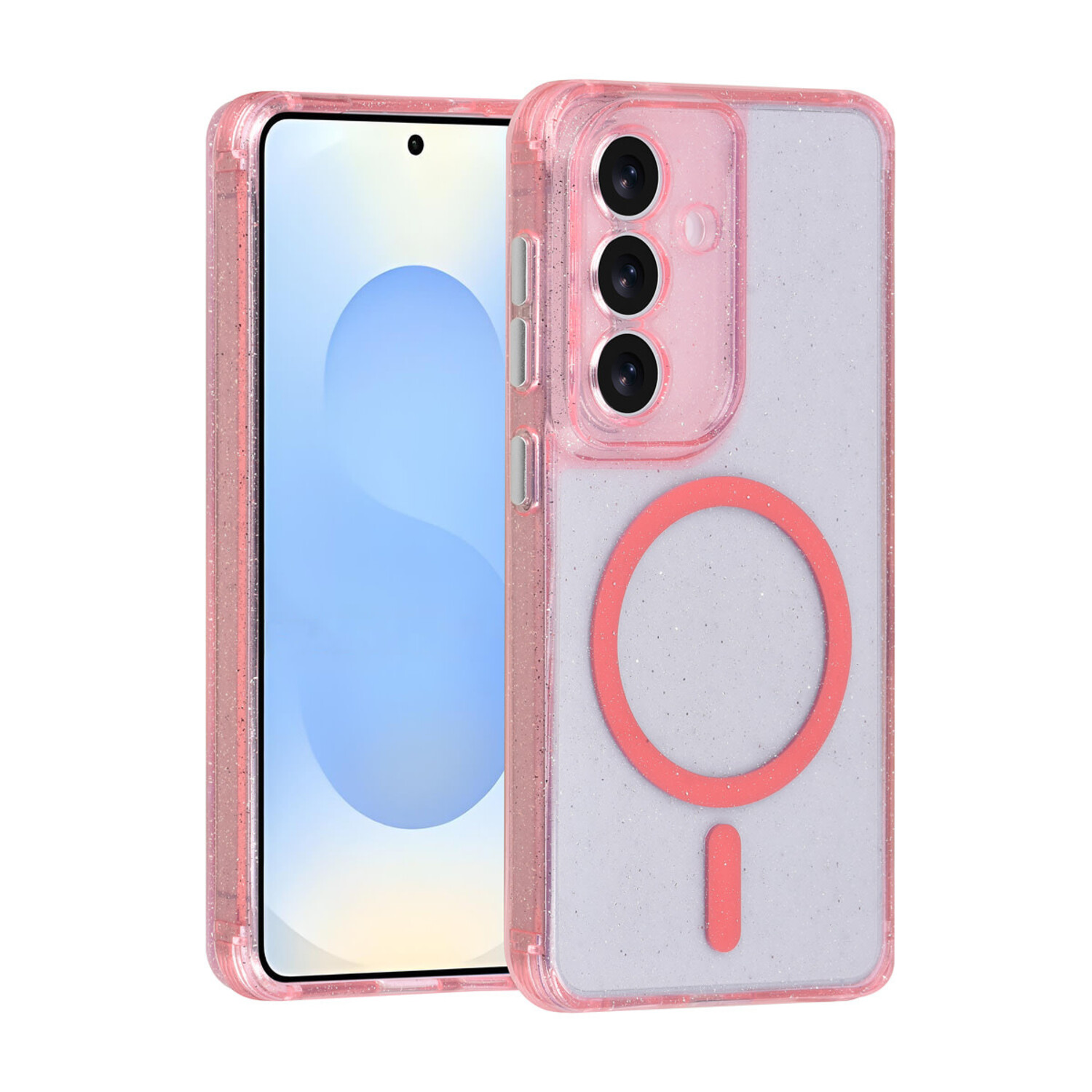 TUNIQ TUNIQ Galaxy S26 Back-Cover hul - Magsafe - Glitzer - Aufhänger - Rosa