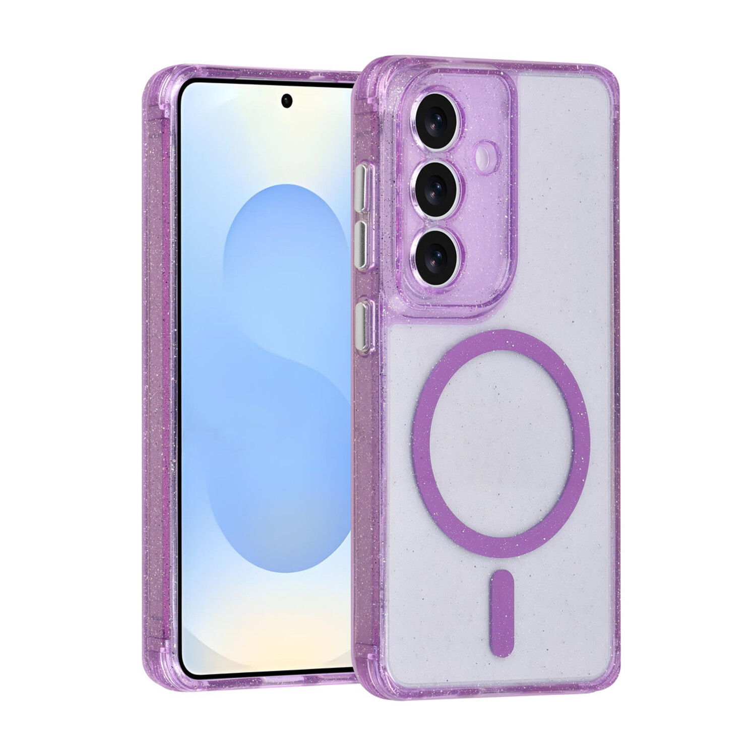 TUNIQ TUNIQ Galaxy S26 Back-Cover hul - Magsafe - Glitzer - Aufhänger - Lila