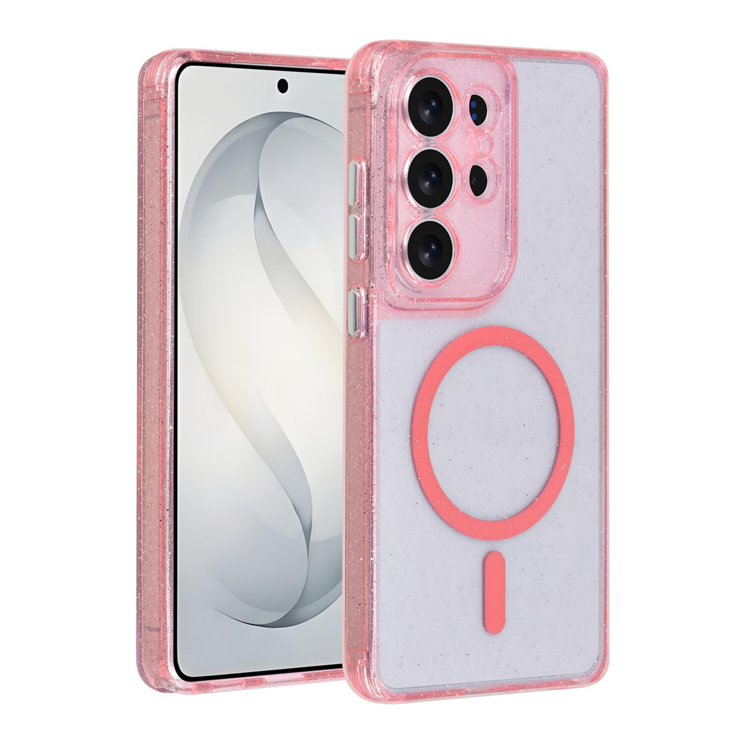 TUNIQ TUNIQ Galaxy S26 Ultra Back-Cover hul - Magsafe - Glitzer - Aufhänger - Rosa