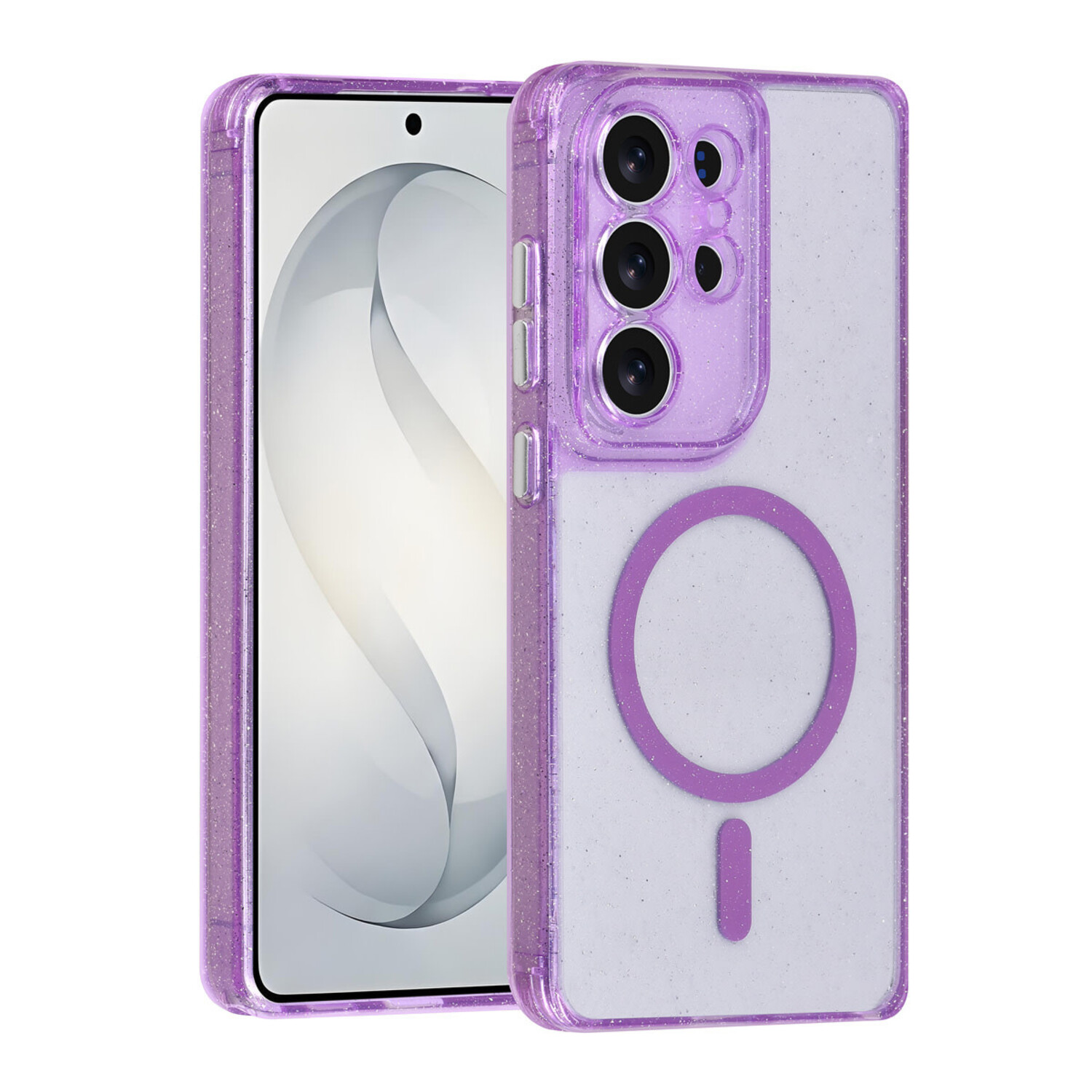 TUNIQ TUNIQ Galaxy S26 Ultra Back-Cover hul - Magsafe - Glitzer - Aufhänger - Lila