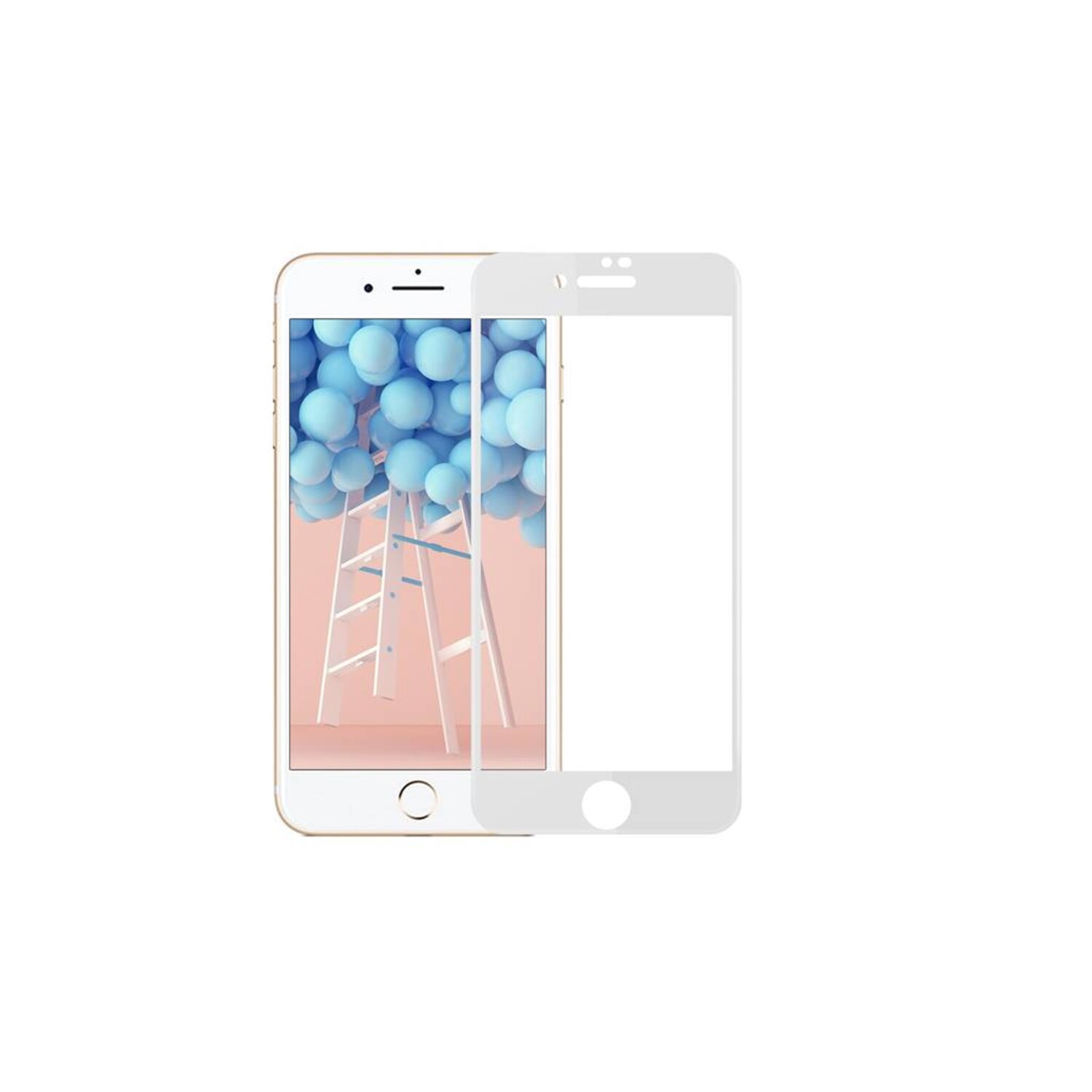Display Schutzglas für iPhone 7-8 Plus - Weiß