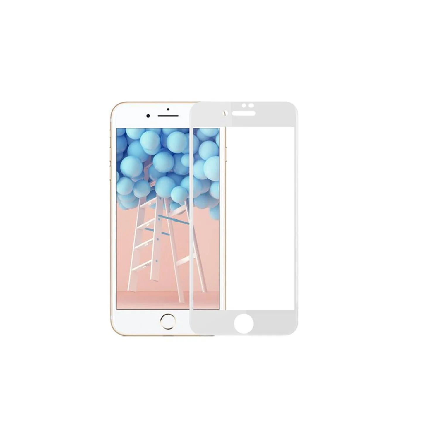 Display Schutzglas für iPhone 7-8 Plus - Weiß