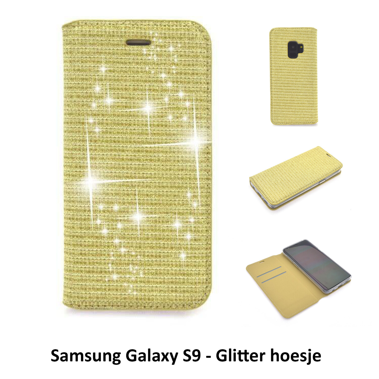 passend für Samsung Galaxy S9 Kartenhalter Gold Book-Case hul -Magnetverschluss - Kunststof;TPU
