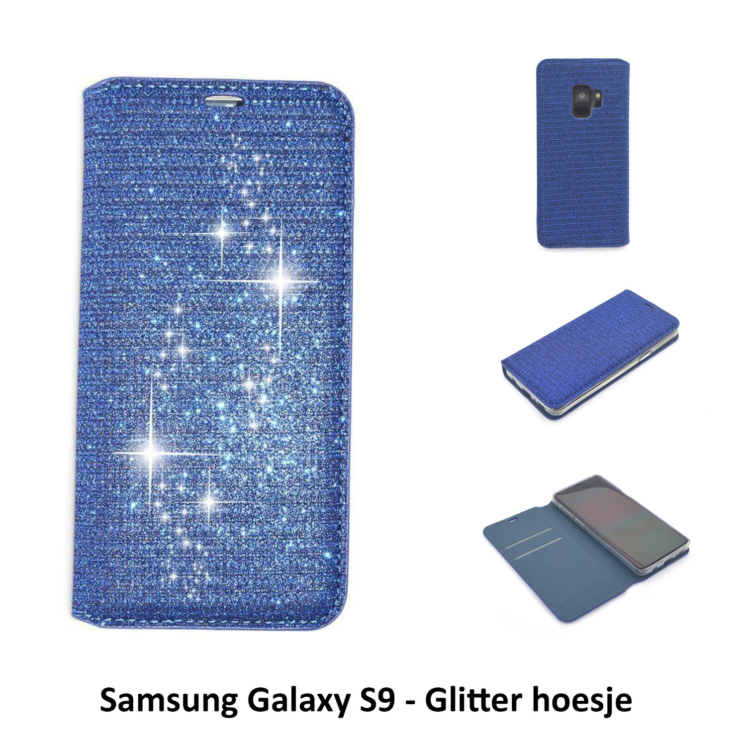 passend für Samsung Galaxy S9 Kartenhalter Blau Book-Case hul -Magnetverschluss - Kunststof;TPU