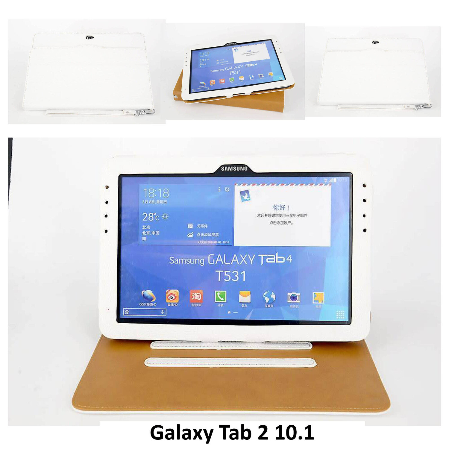passend für Samsung Weiß Book Case Tablet für Galaxy Tab 2 10.1
