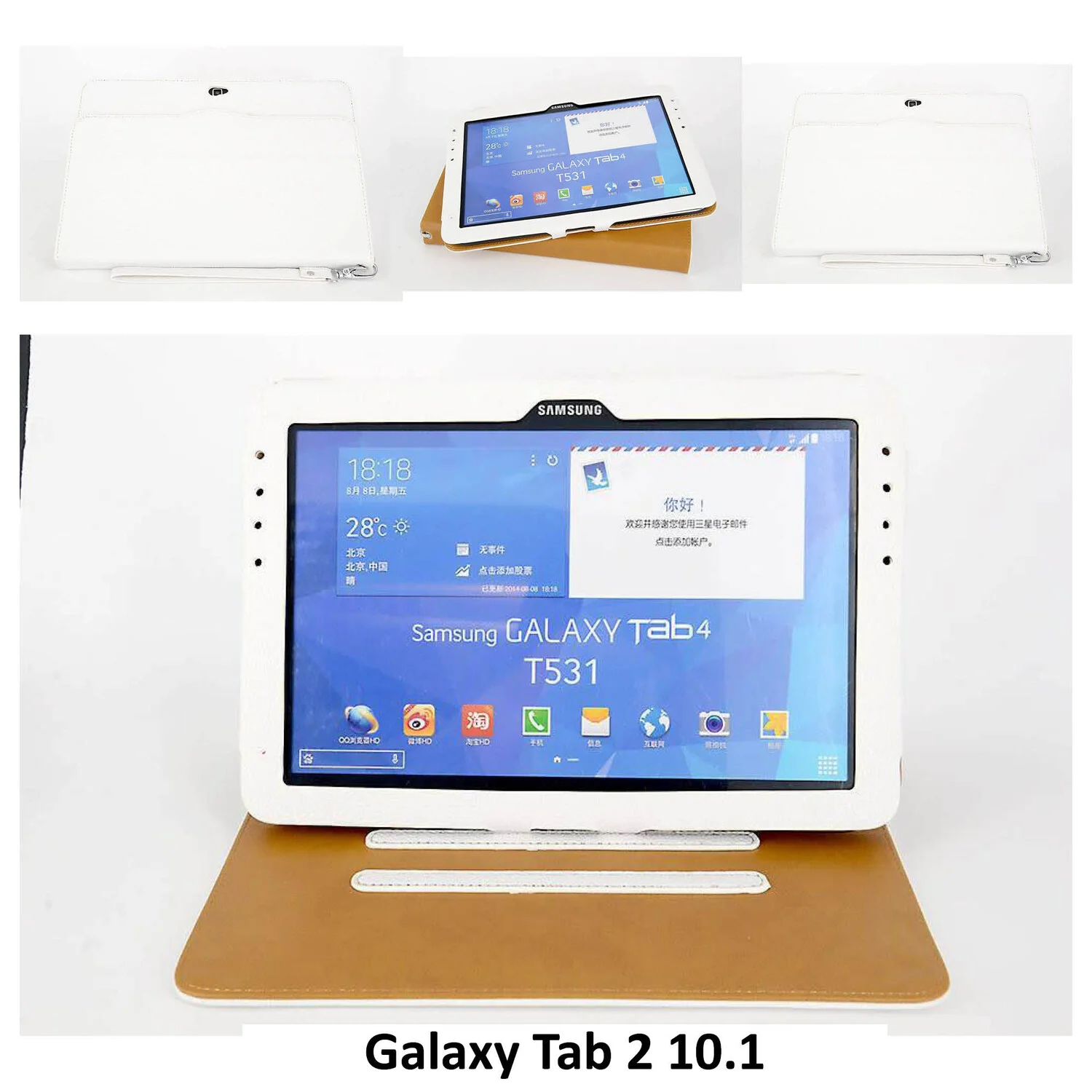passend für Samsung Weiß Book Case Tablet für Galaxy Tab 2 10.1