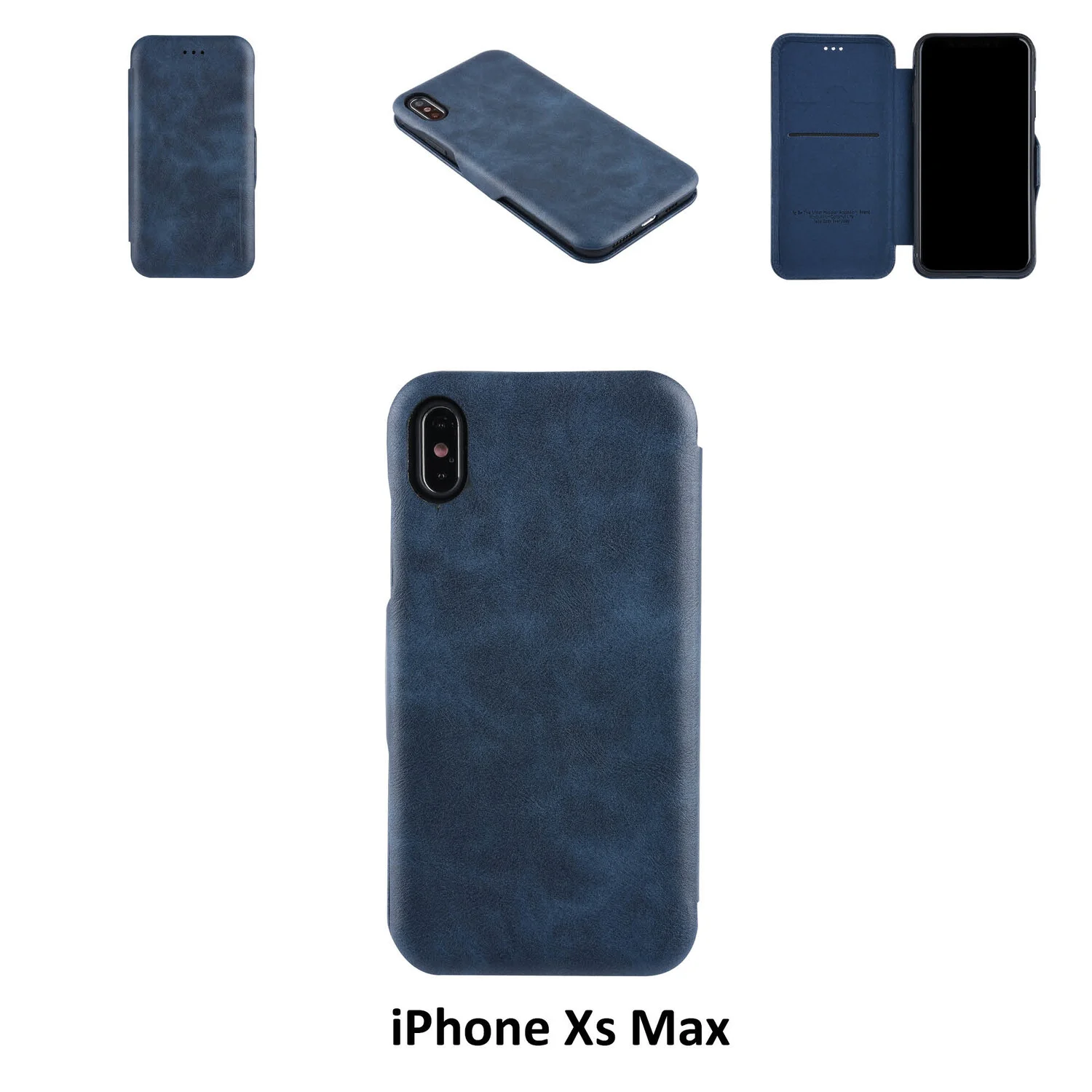 UNIQ Accessory passend für Apple iPhone Xs Max Kartenhalter Blau Book-Case hul -Magnetverschluss - Kunststof;TPU